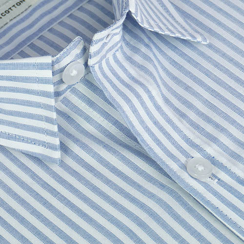 Men's 100% Cotton Candy Striped Half Sleeves Shirt (Blue) FSH515547_4