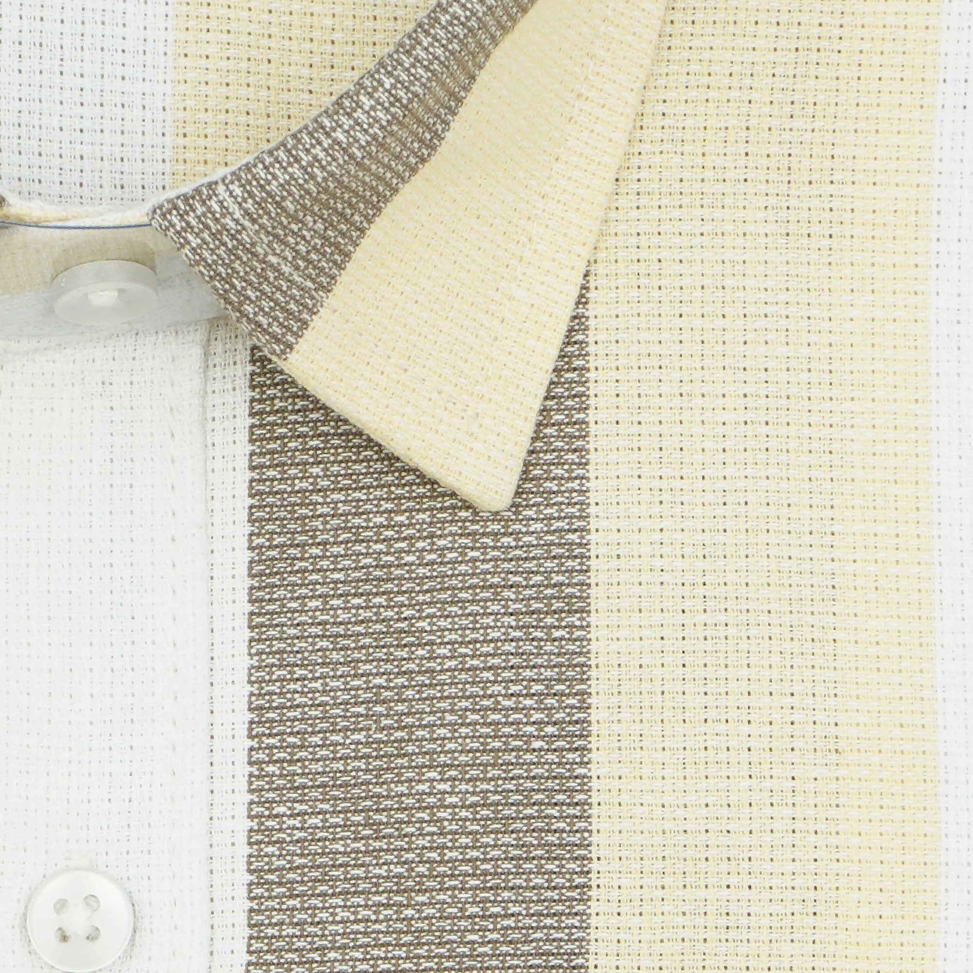 Men's 100% Cotton Striped Half Sleeves Shirt (Beige)