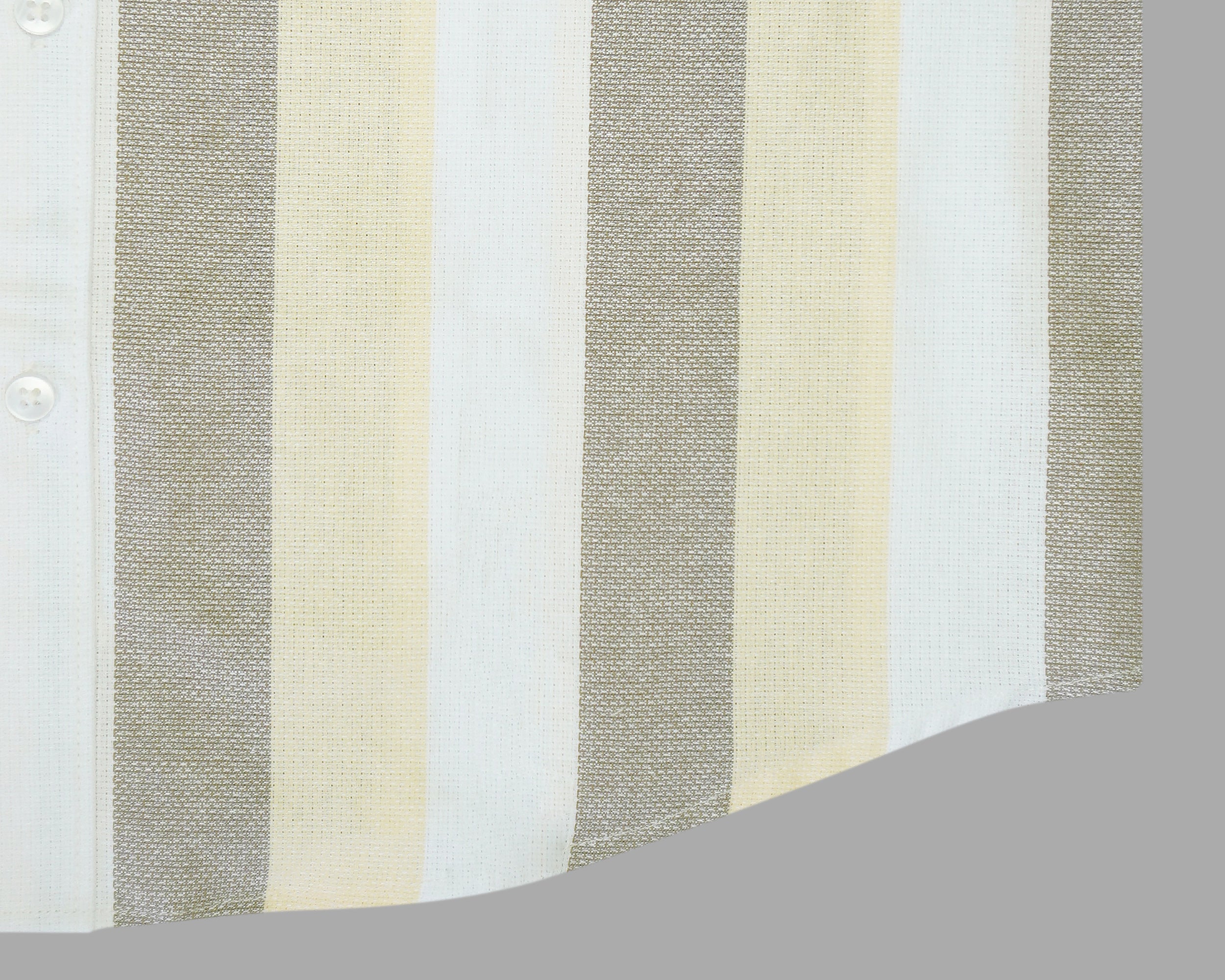 Men's 100% Cotton Striped Half Sleeves Shirt (Beige)