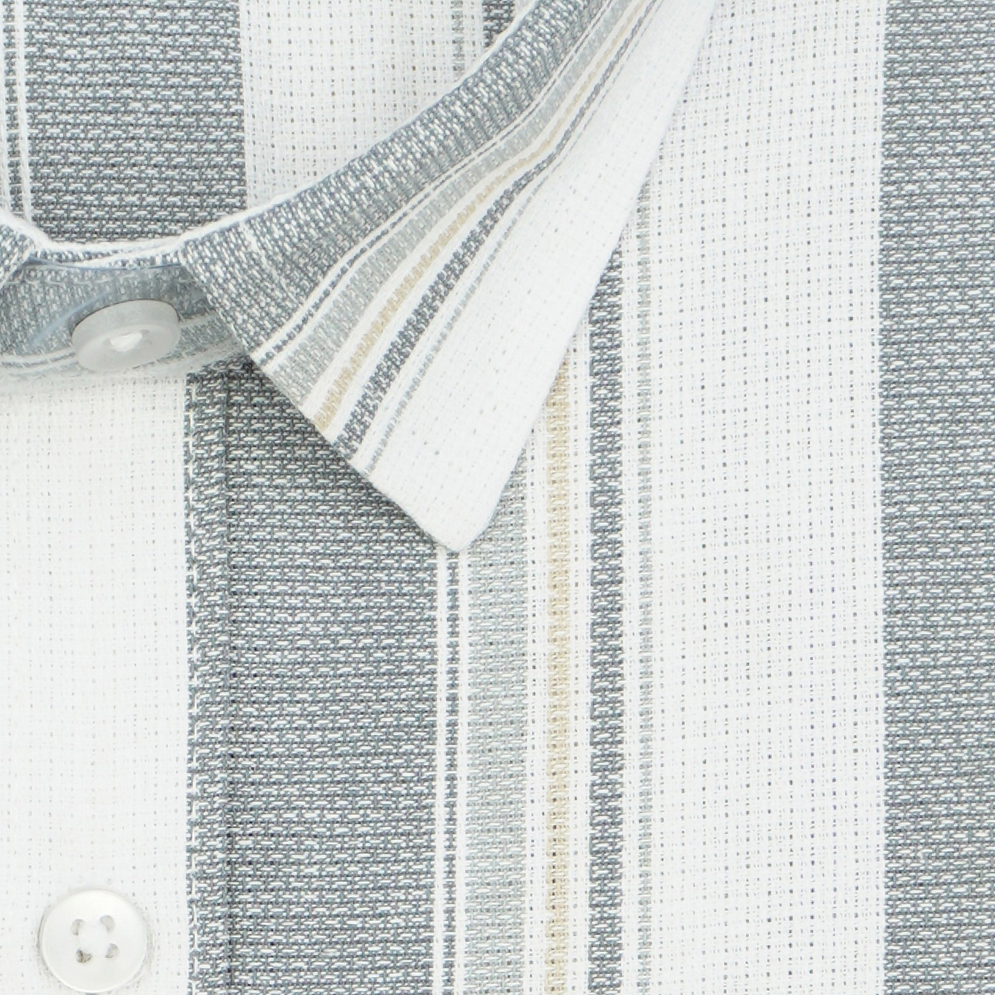Men's 100% Cotton Striped Half Sleeves Shirt (Grey)