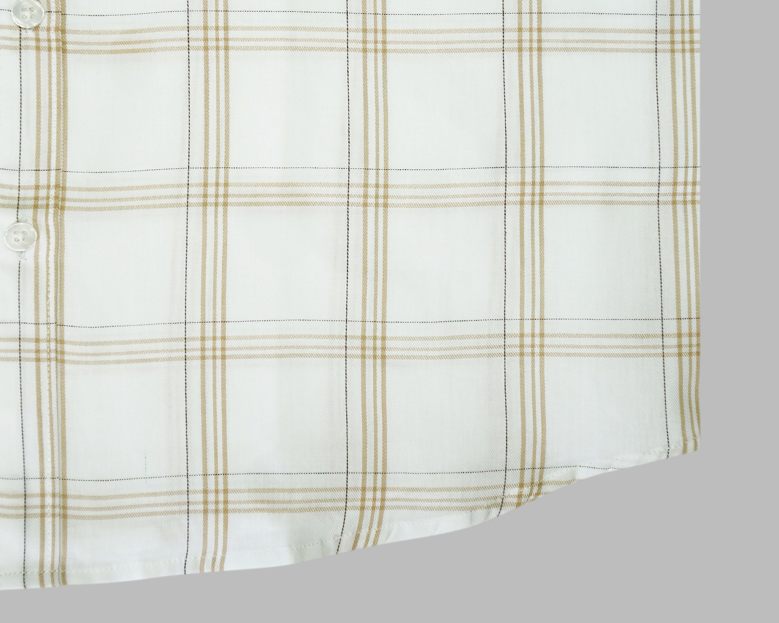 Men's 100% Cotton Checkered Half Sleeves Shirt (White)