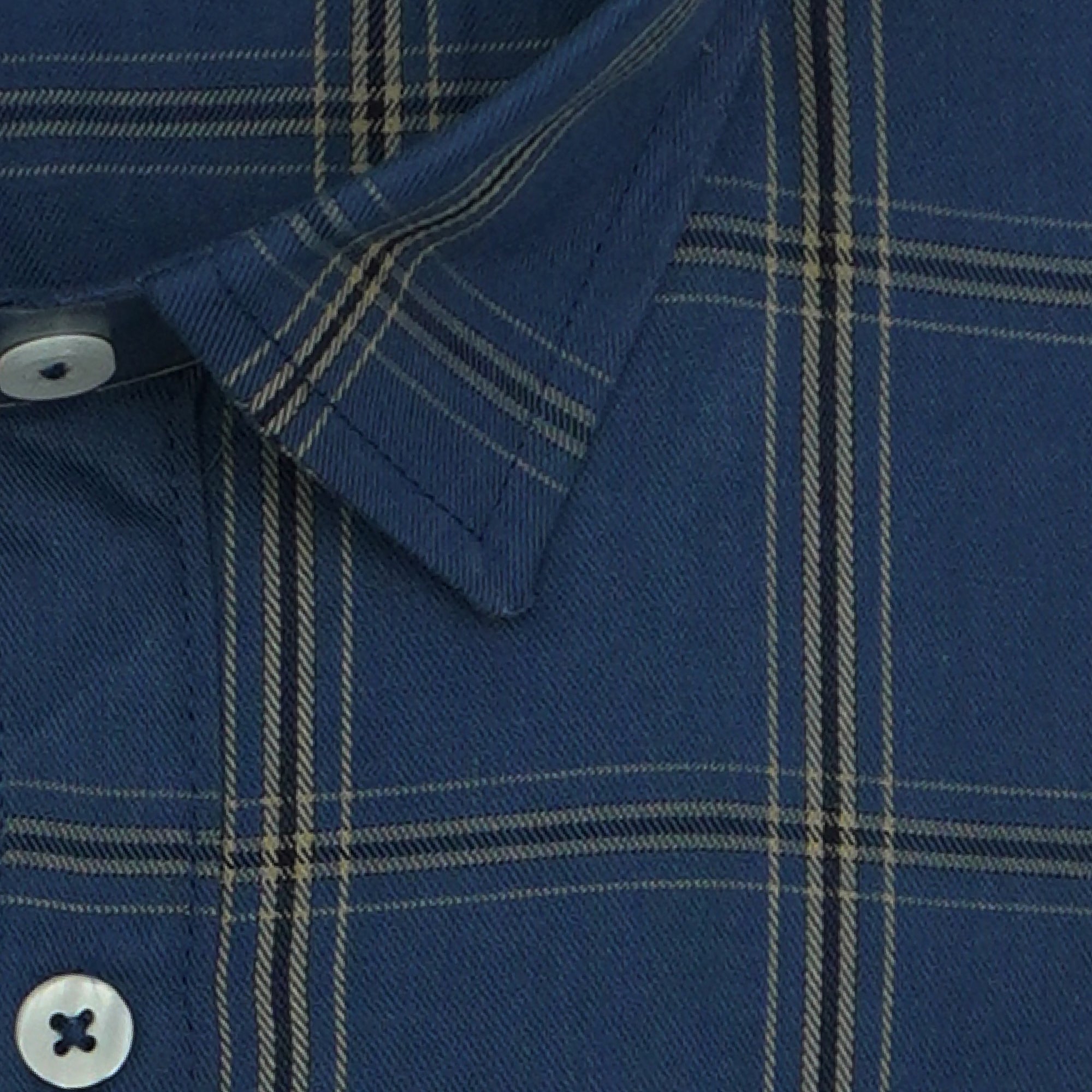 Men's 100% Cotton Checkered Half Sleeves Shirt (Blue)