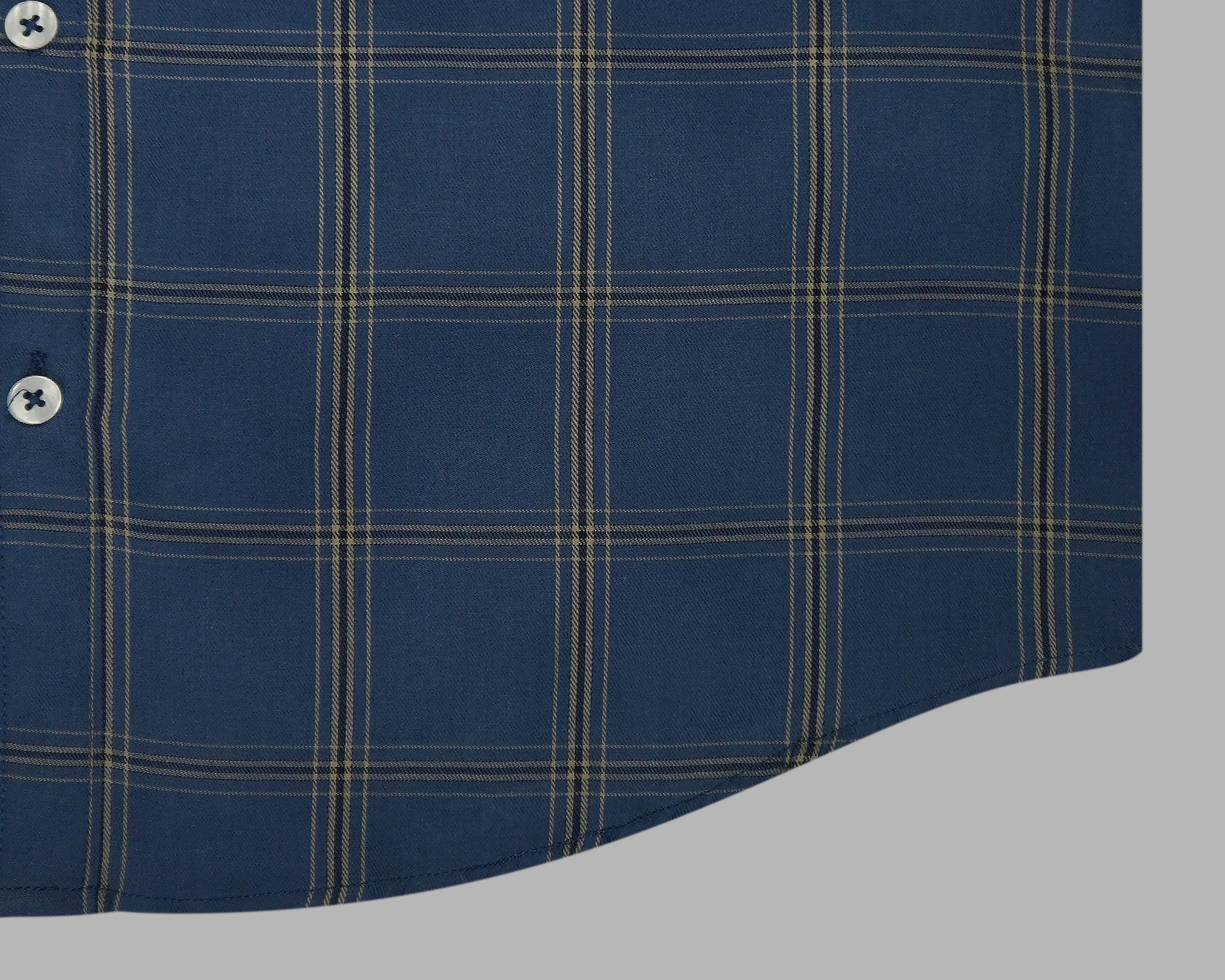 Men's 100% Cotton Checkered Half Sleeves Shirt (Blue)