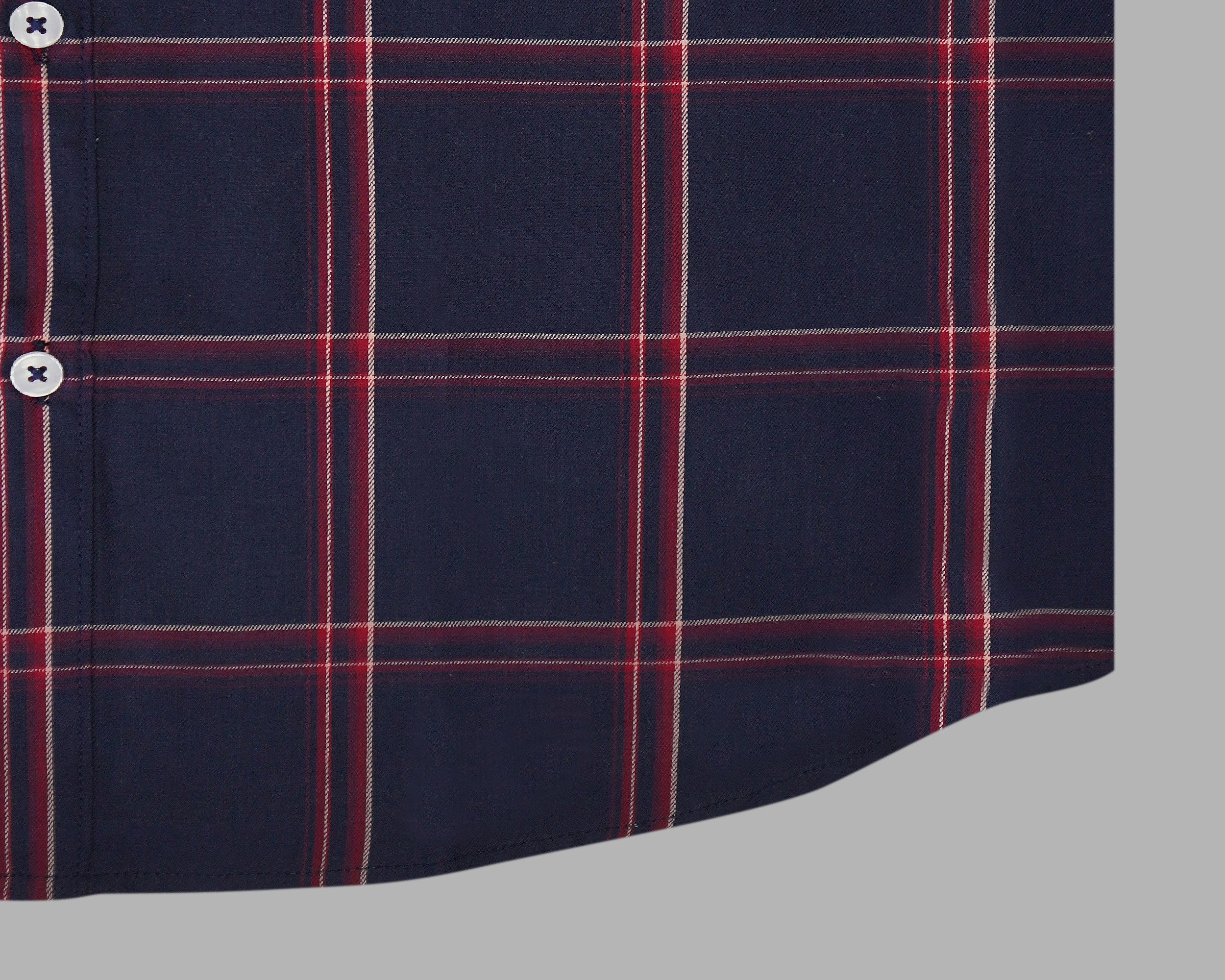 Men's 100% Cotton Checkered Half Sleeves Shirt (Blue)