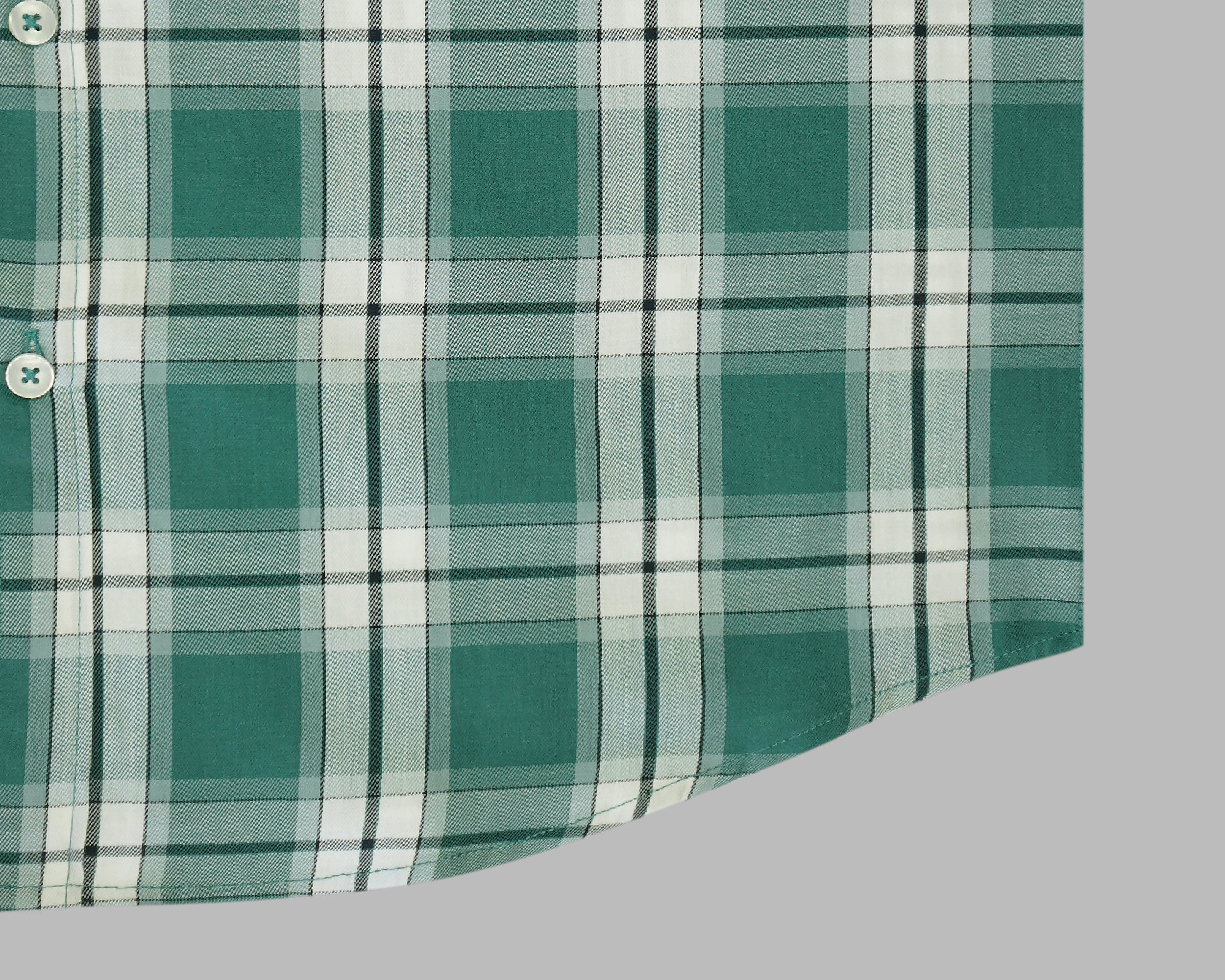 Men's 100% Cotton Checkered Half Sleeves Shirt (Green)