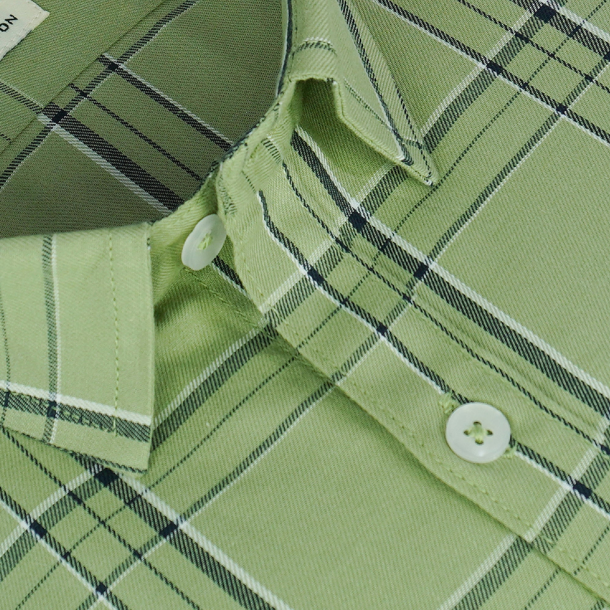 Men's 100% Cotton Checkered Half Sleeves Shirt (Sea Green)