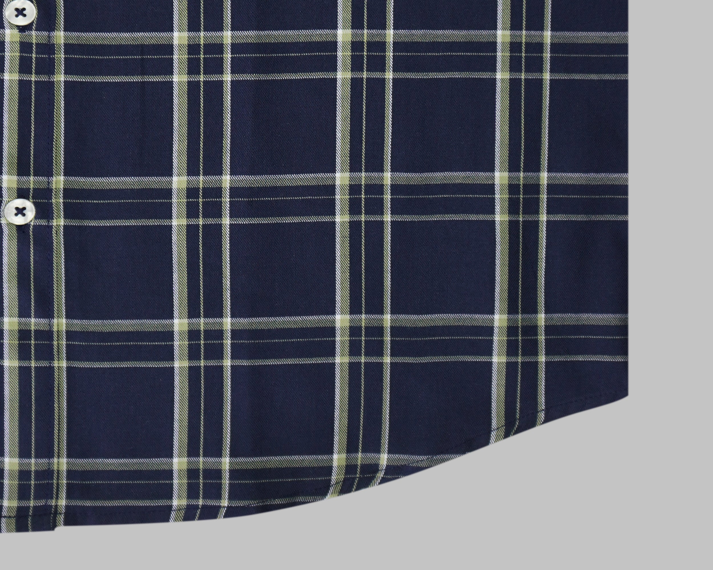 Men's 100% Cotton Checkered Half Sleeves Shirt (Blue)