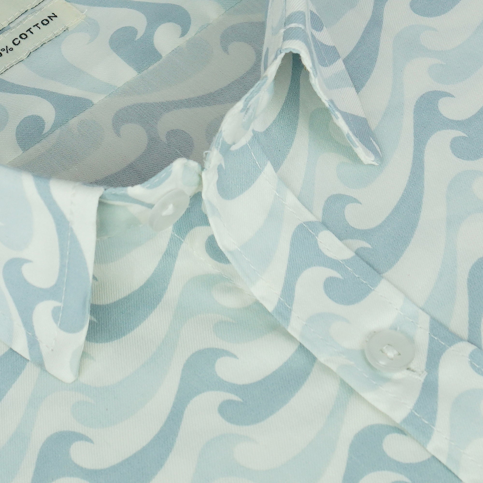 Men's 100% Cotton Printed Half Sleeves Shirt (White)