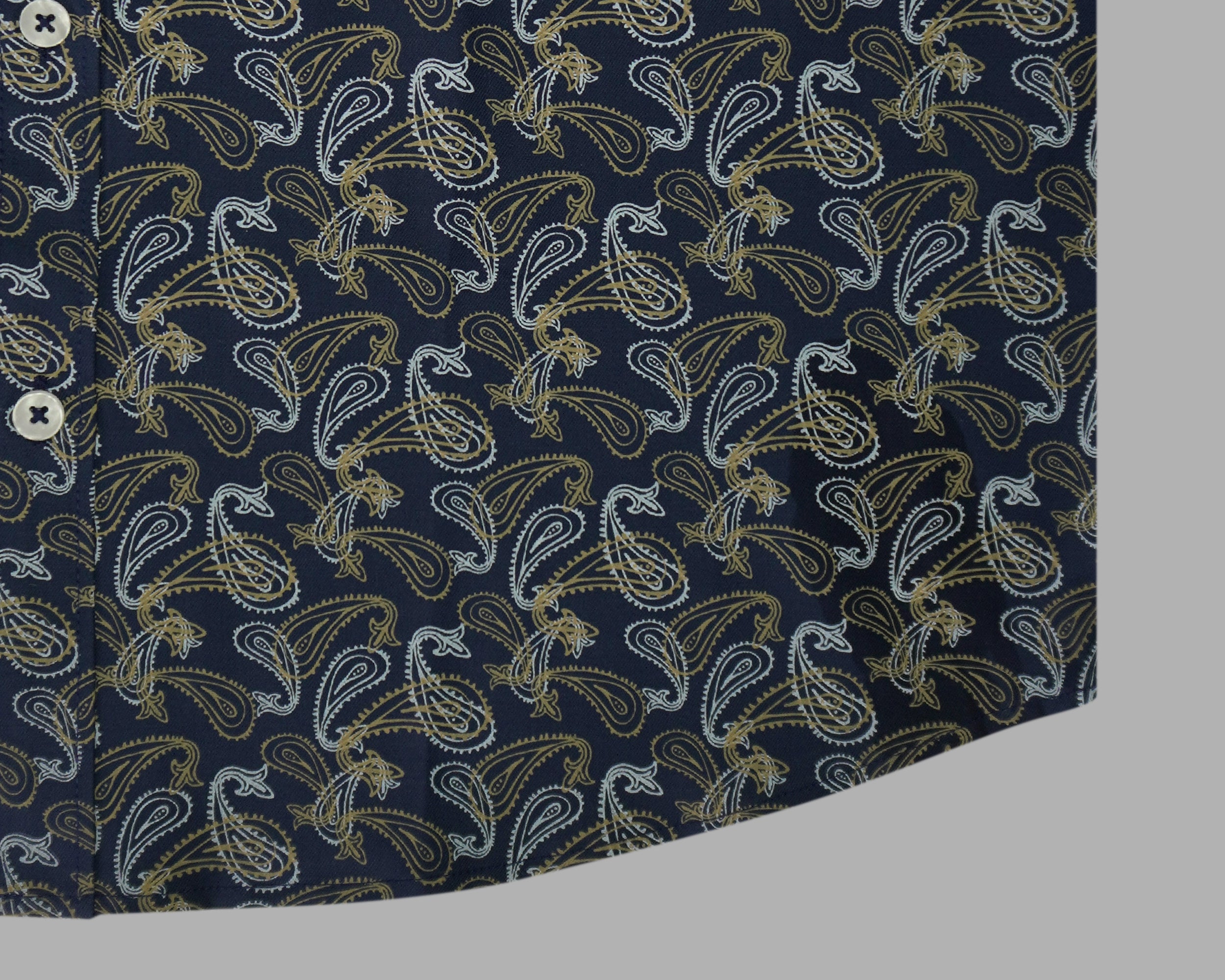 Men's 100% Cotton Printed Half Sleeves Shirt (Blue)