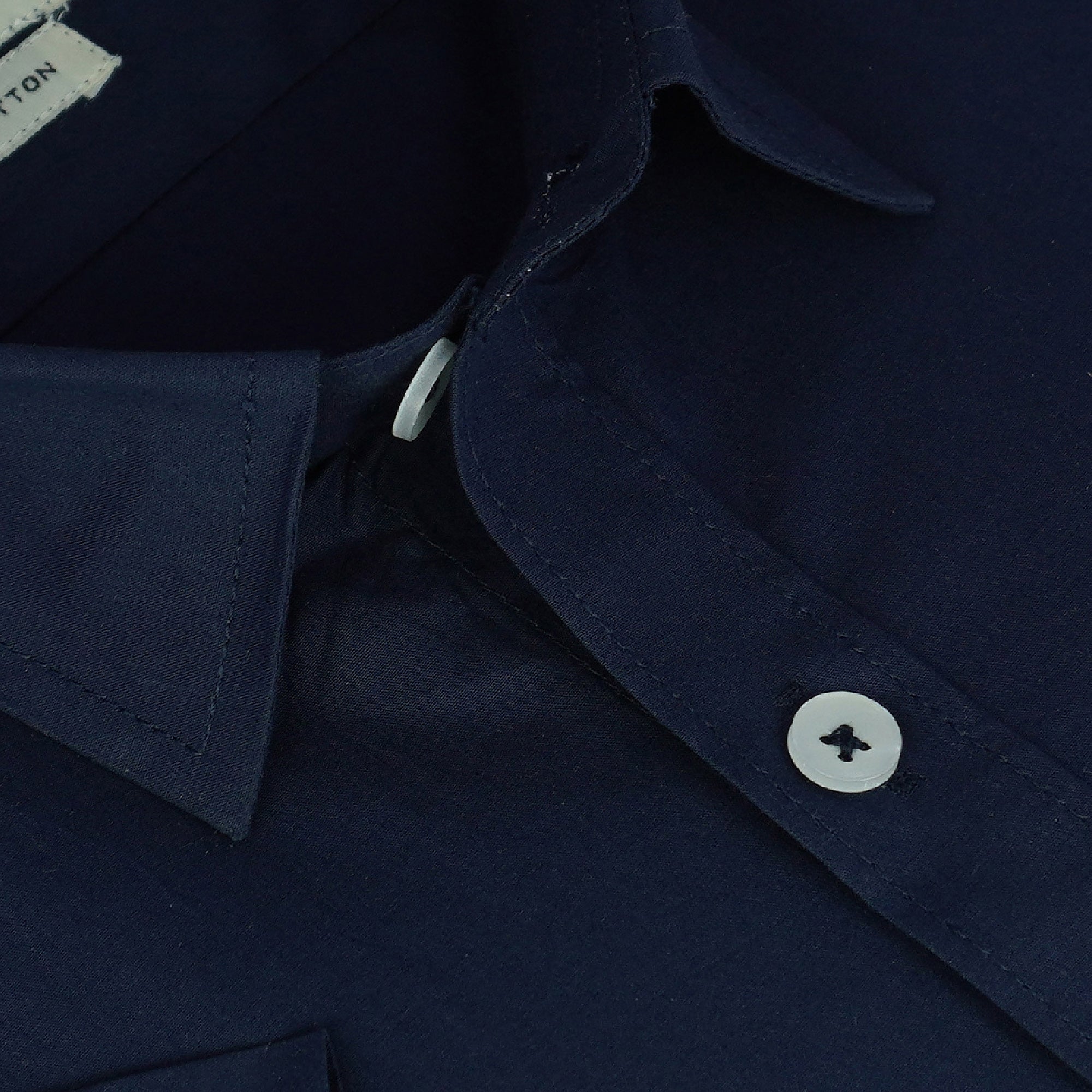 Men's 100% Cotton Plain Solid Half Sleeves Shirt (Navy)