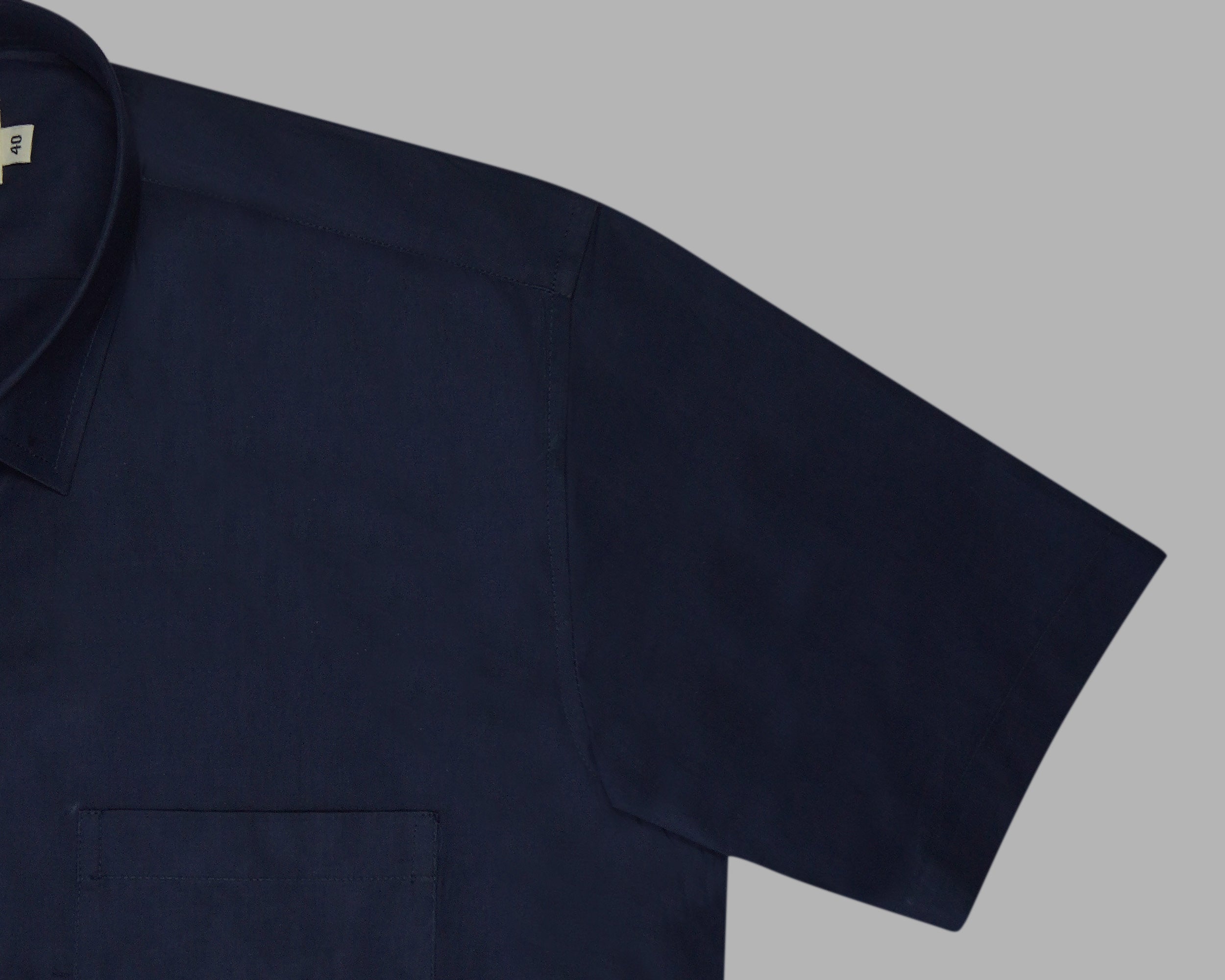Men's 100% Cotton Plain Solid Half Sleeves Shirt (Navy)
