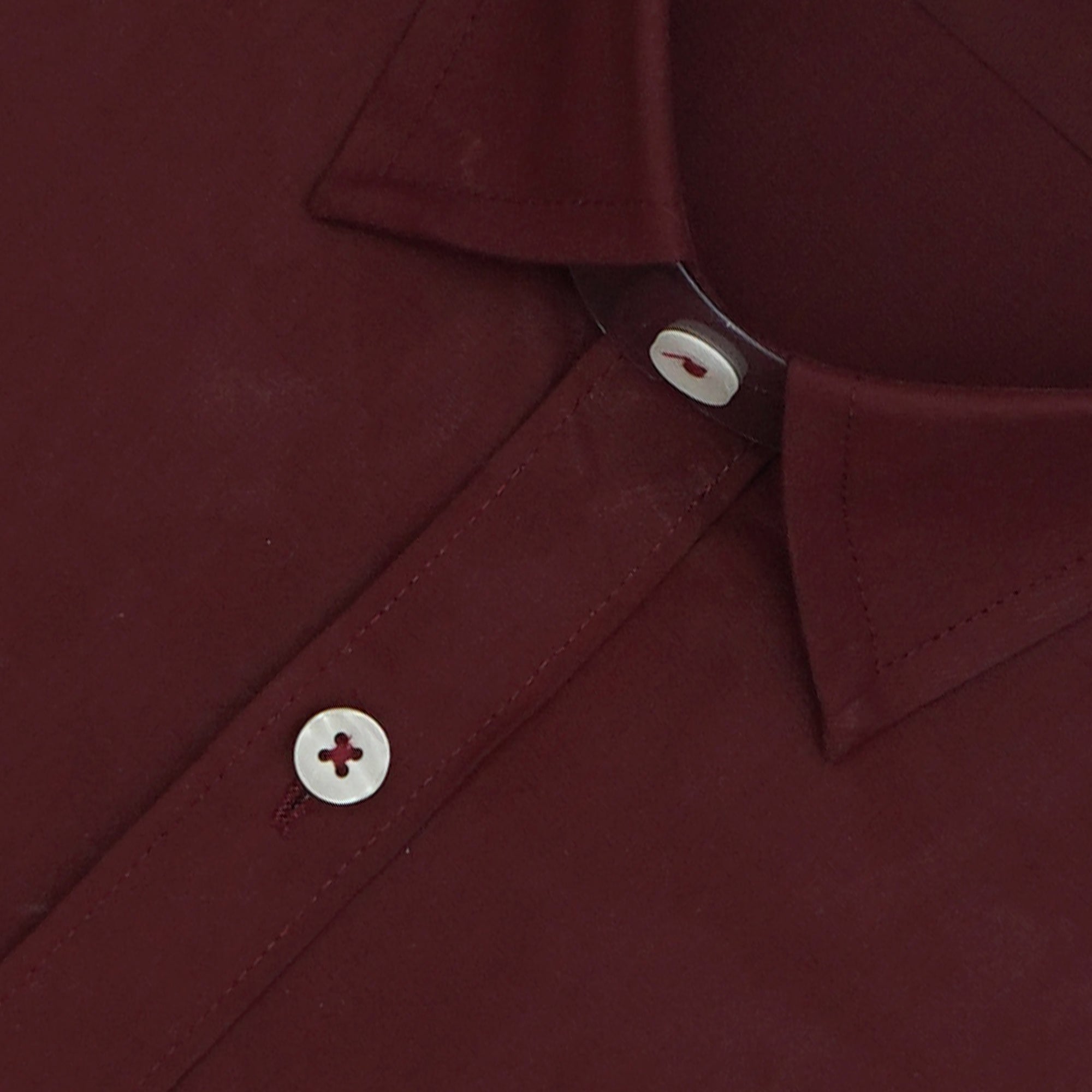 Men's 100% Cotton Plain Solid Half Sleeves Shirt (Maroon)