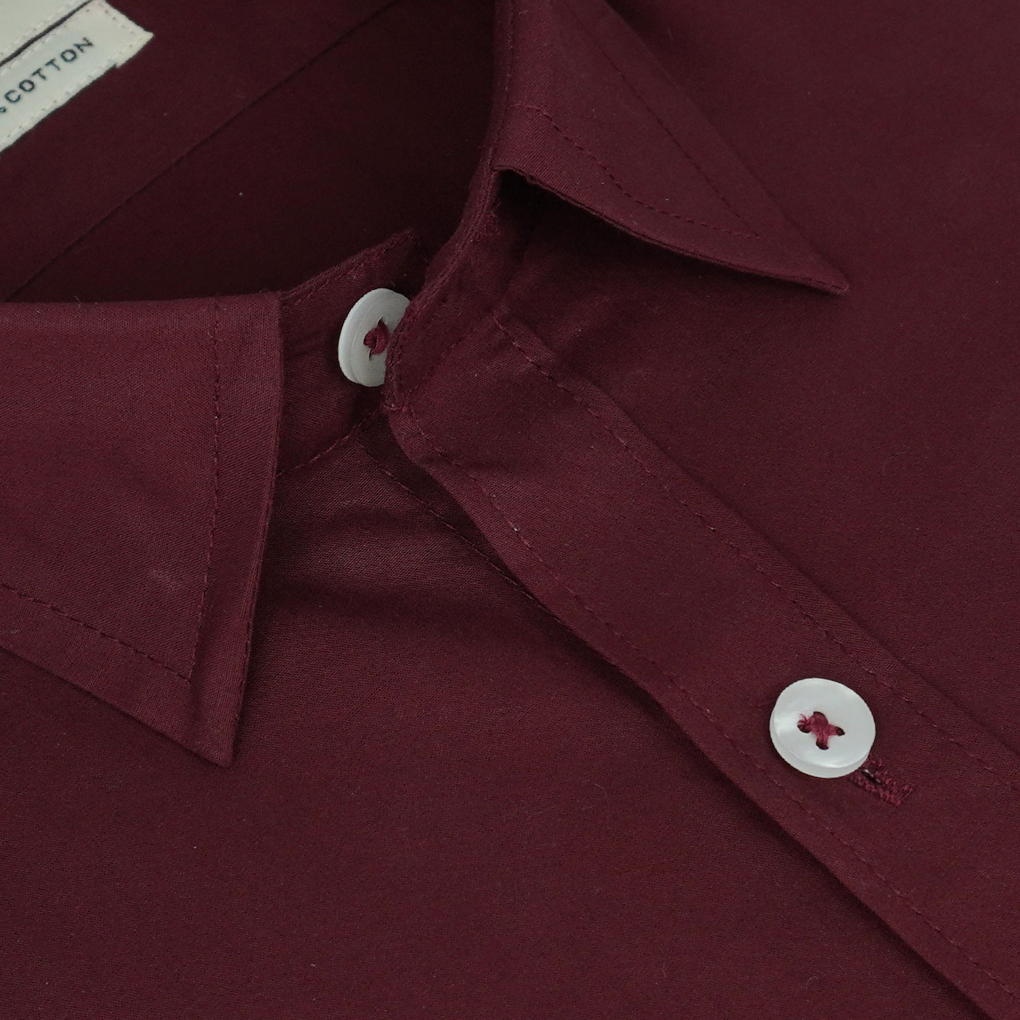 Men's 100% Cotton Plain Solid Half Sleeves Shirt (Maroon)