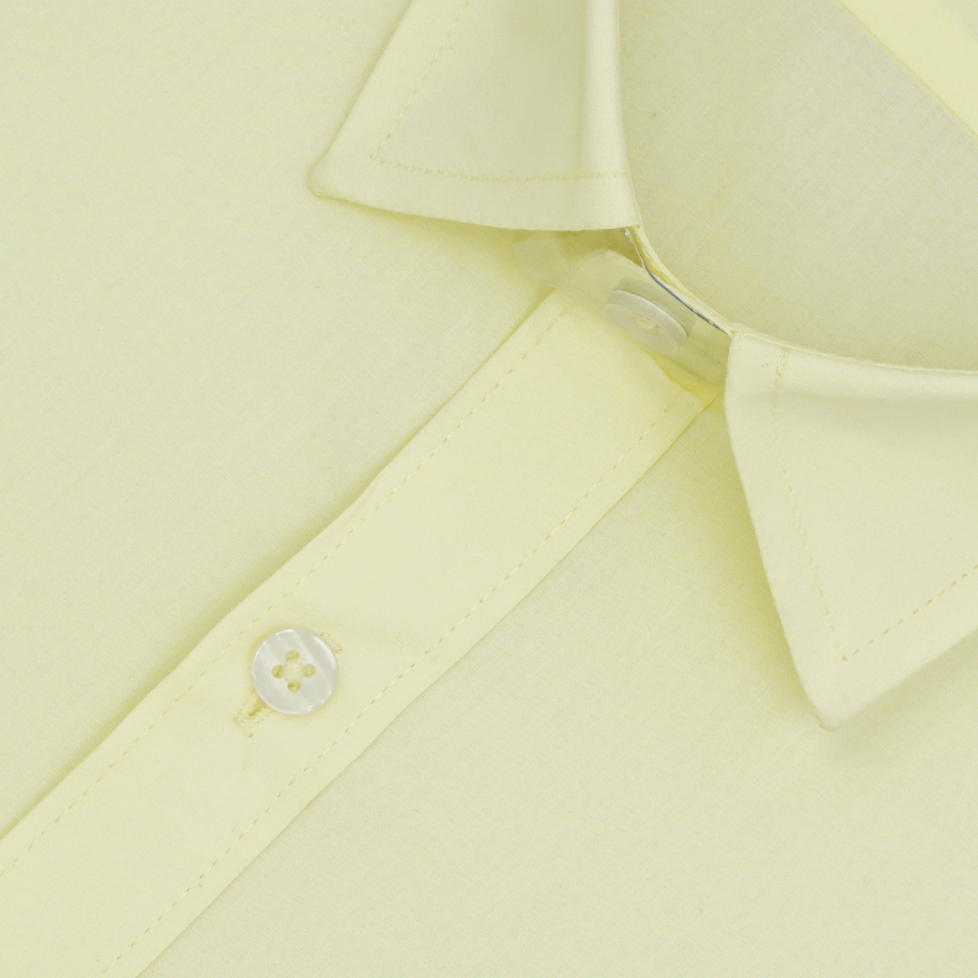 Men's 100% Cotton Plain Solid Half Sleeves Shirt (Yellow)