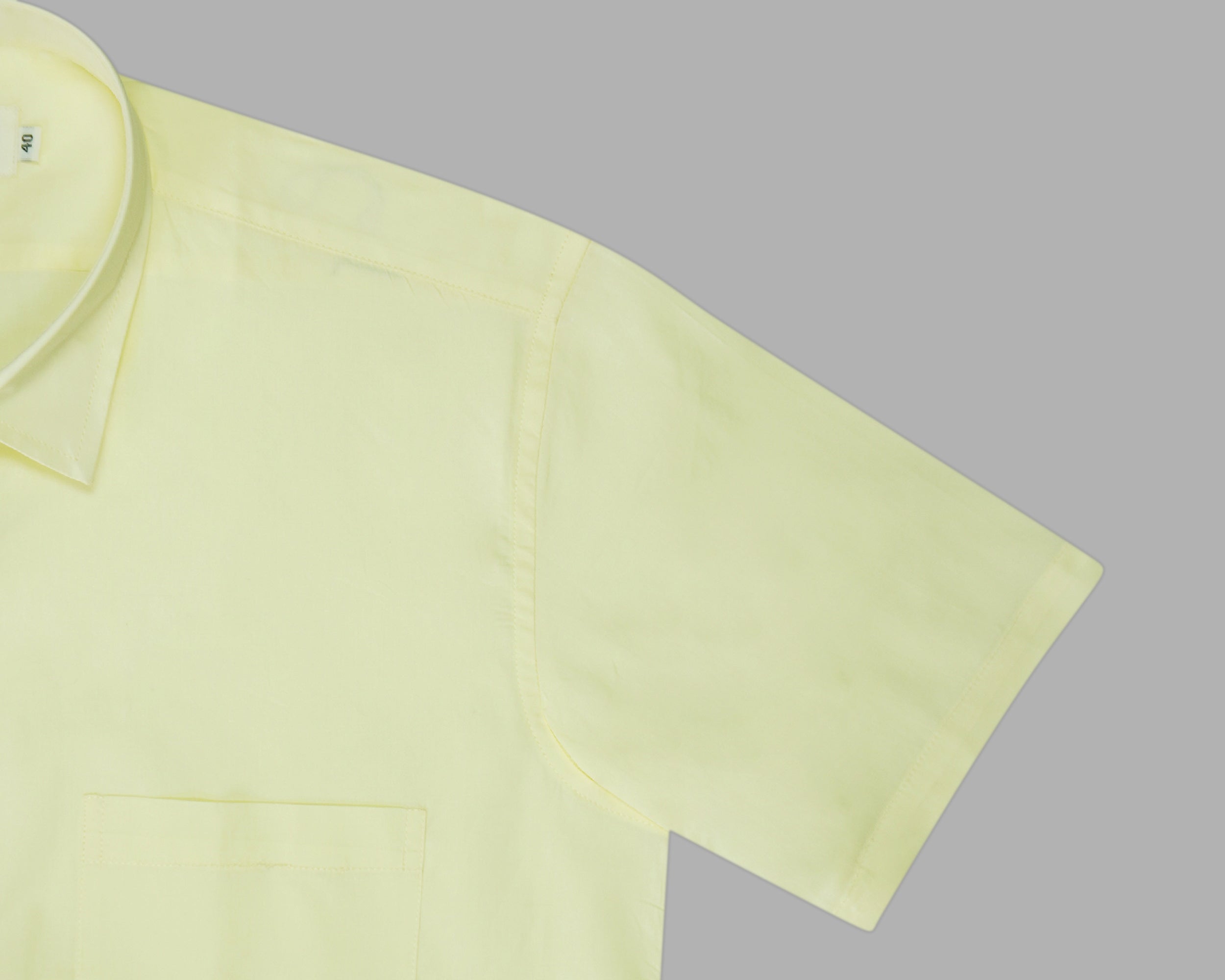 Men's 100% Cotton Plain Solid Half Sleeves Shirt (Yellow)