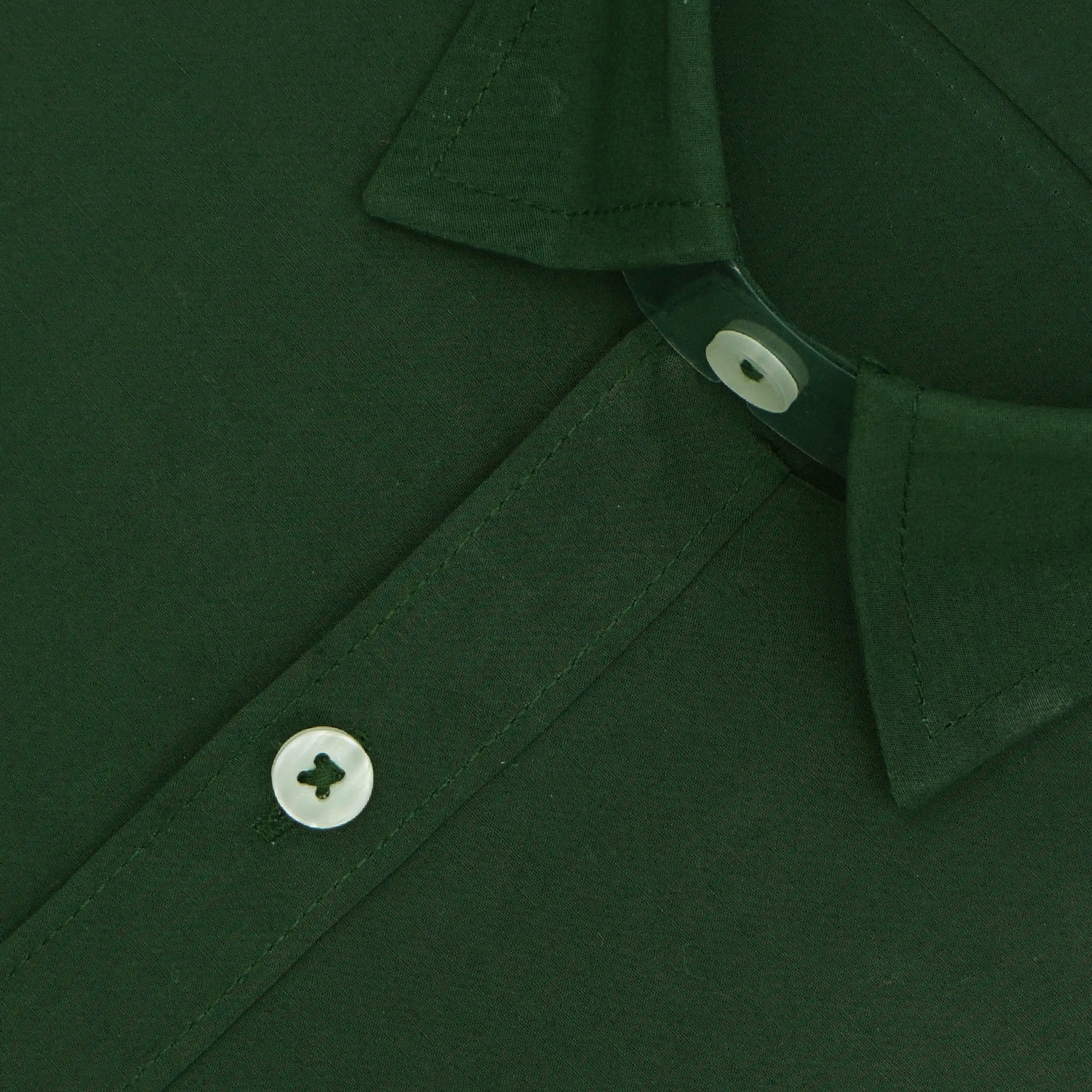 Men's 100% Cotton Plain Solid Half Sleeves Shirt (Bottle Green)
