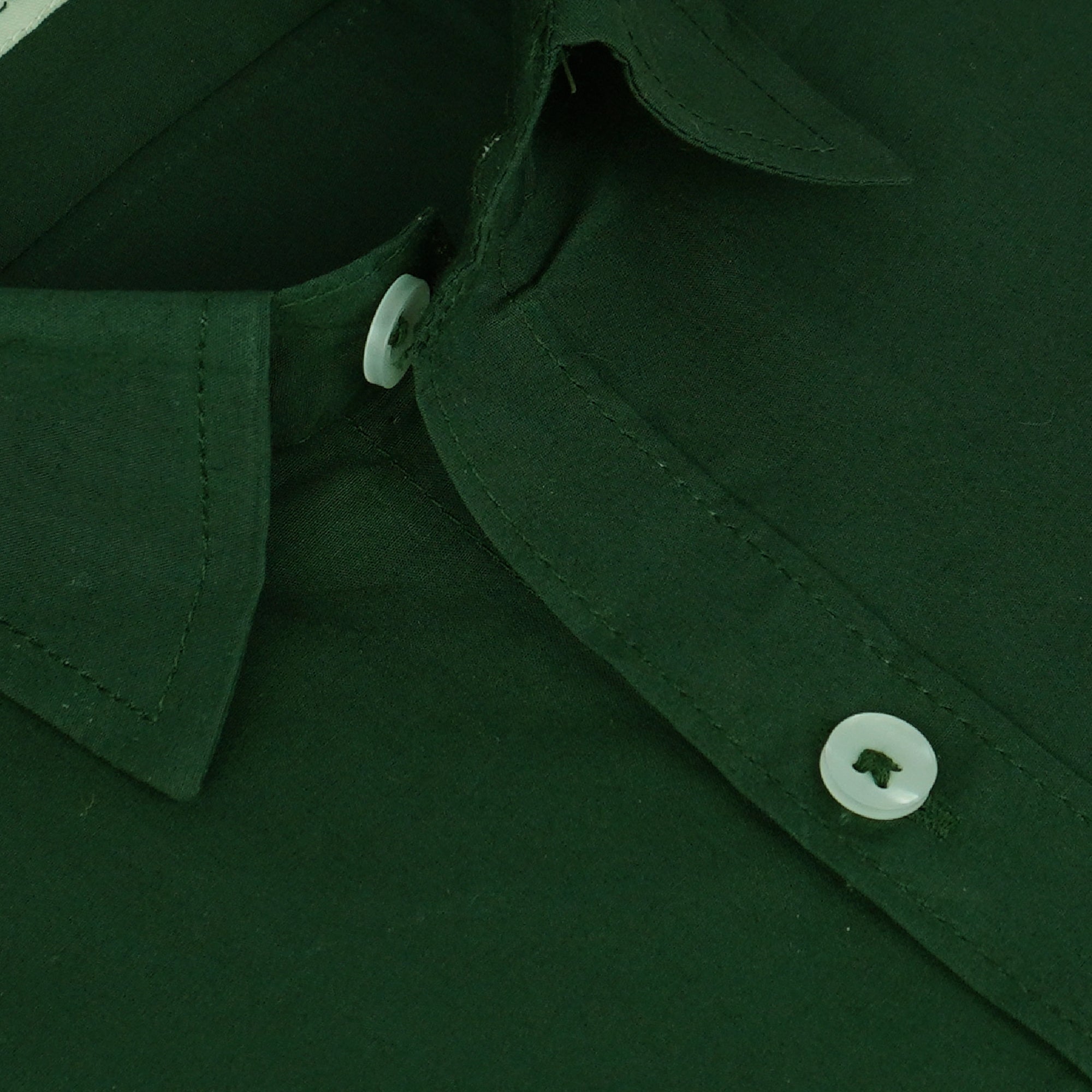 Men's 100% Cotton Plain Solid Half Sleeves Shirt (Bottle Green)