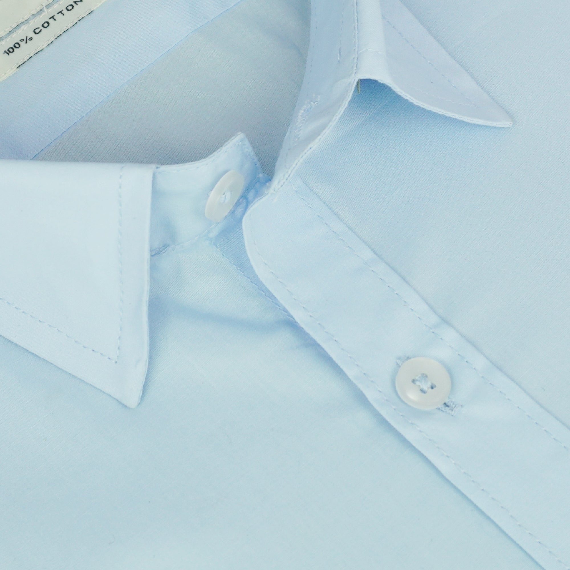 Men's 100% Cotton Plain Solid Half Sleeves Shirt (Blue)