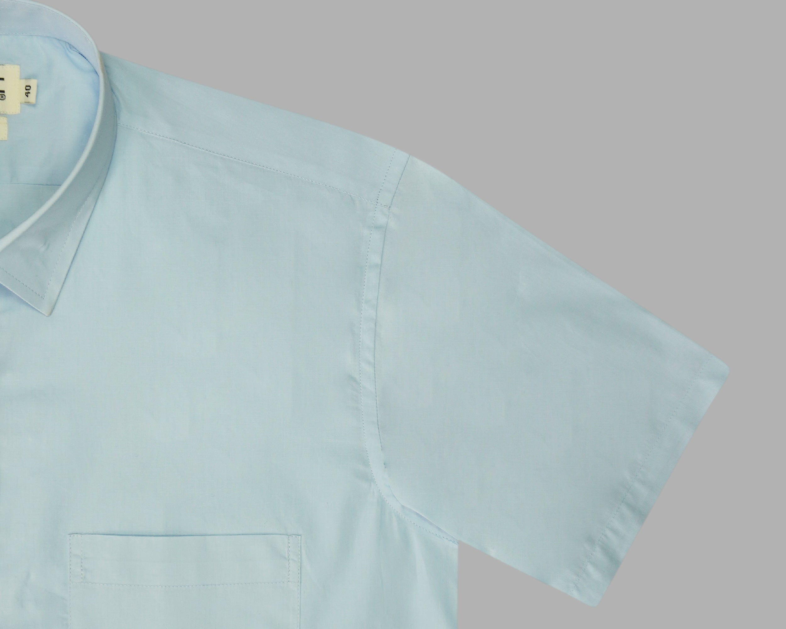 Men's 100% Cotton Plain Solid Half Sleeves Shirt (Blue)