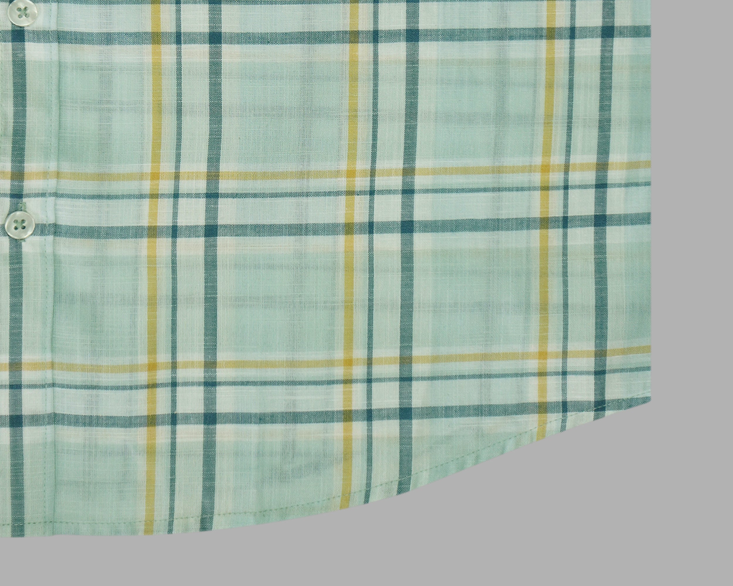 Men's 100% Cotton Checkered Half Sleeves Shirt (Sea Green)