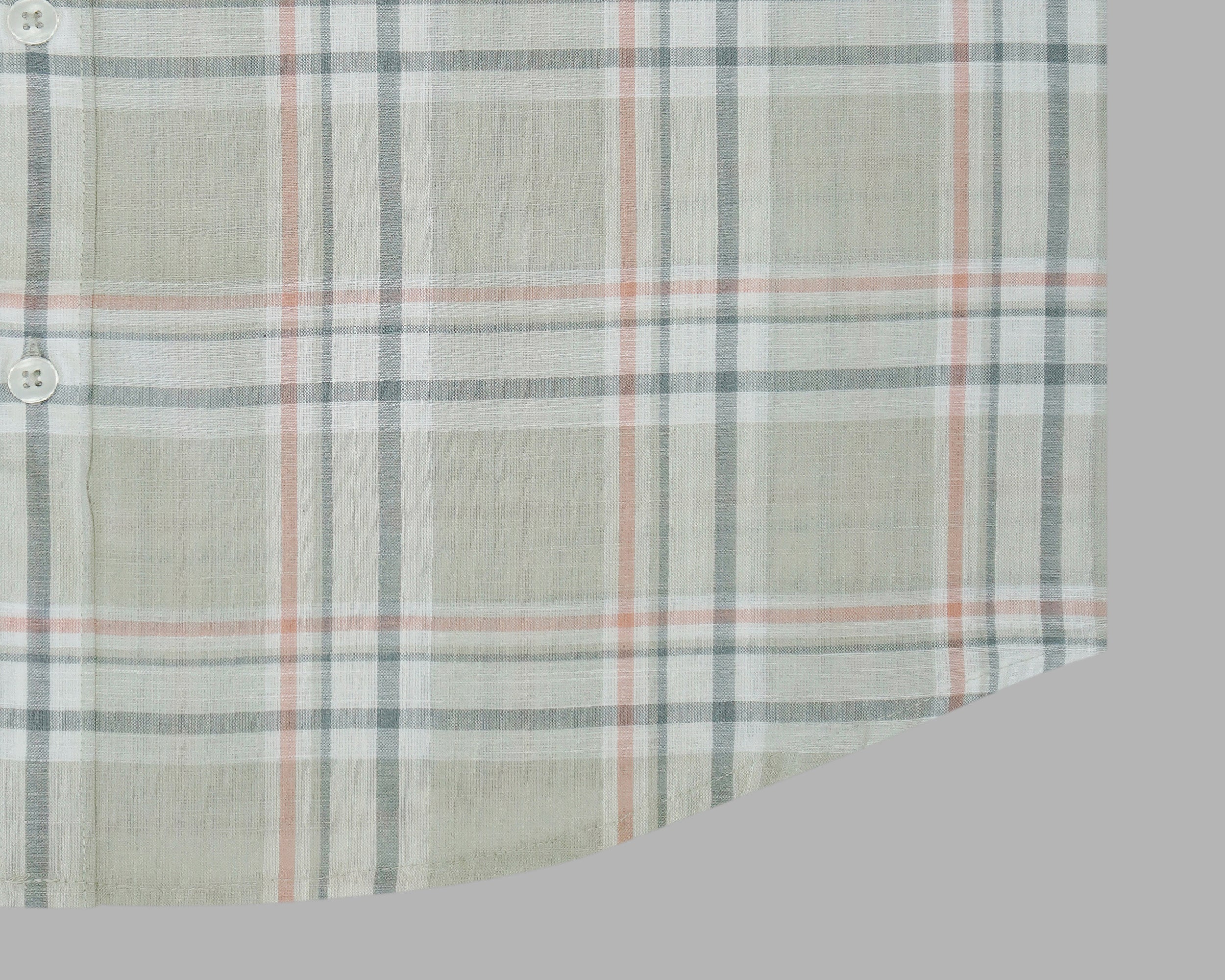 Men's 100% Cotton Checkered Half Sleeves Shirt (Grey)