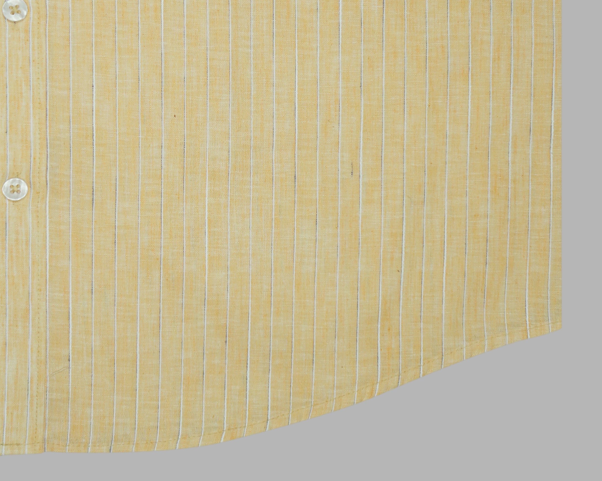 Men's Cotton Linen Striped Half Sleeves Shirt (Orange)