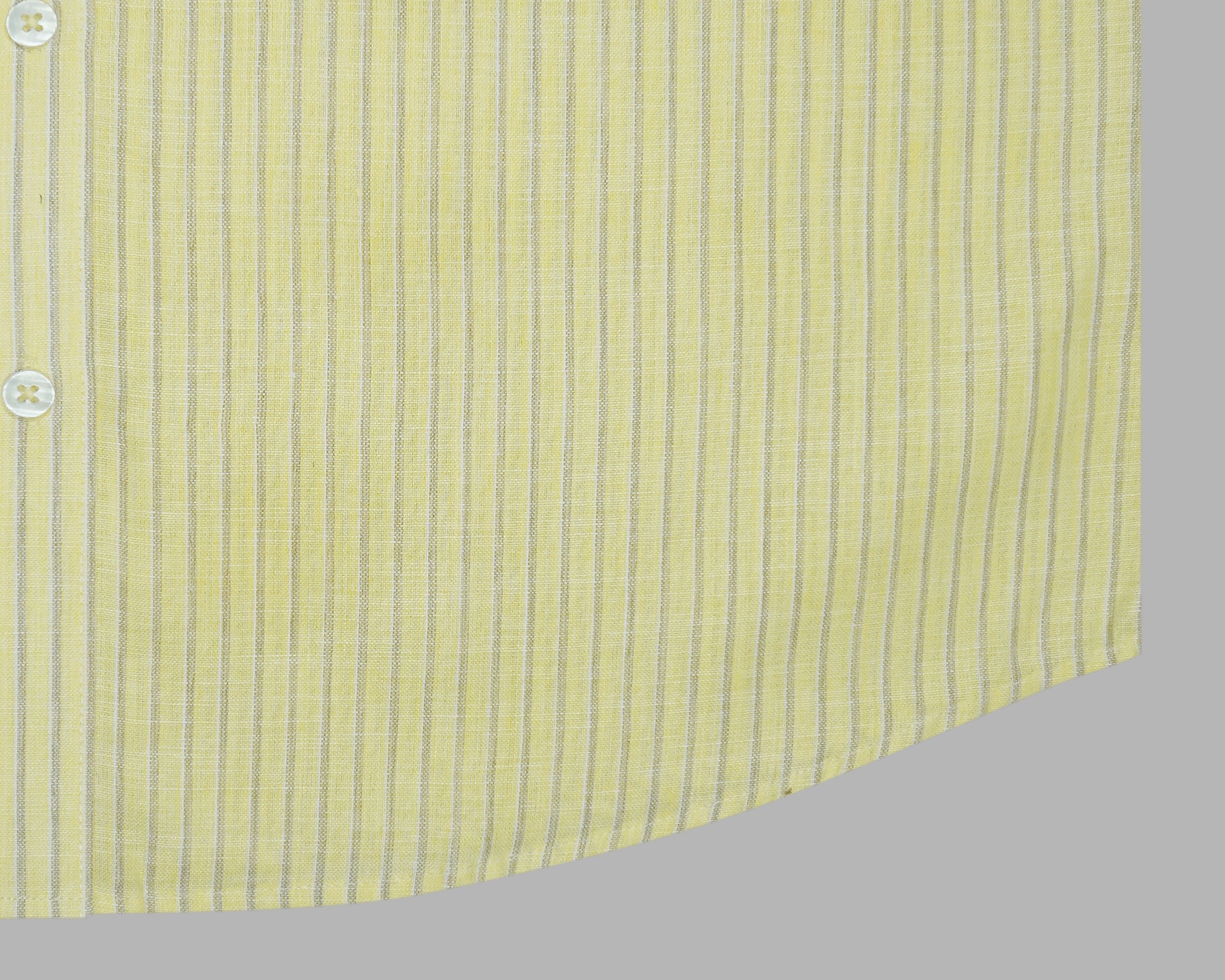 Men's 100% Cotton Striped Half Sleeves Shirt (Yellow)