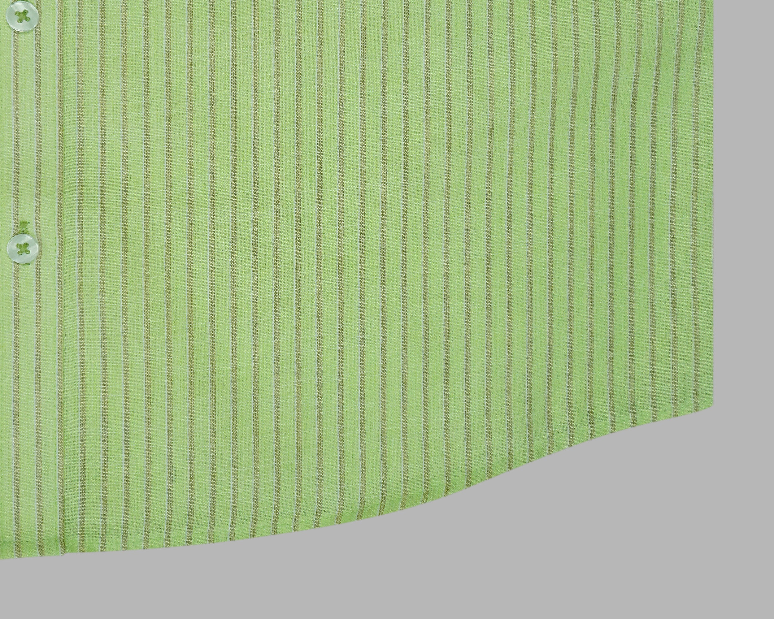 Men's 100% Cotton Striped Half Sleeves Shirt (Sea Green)