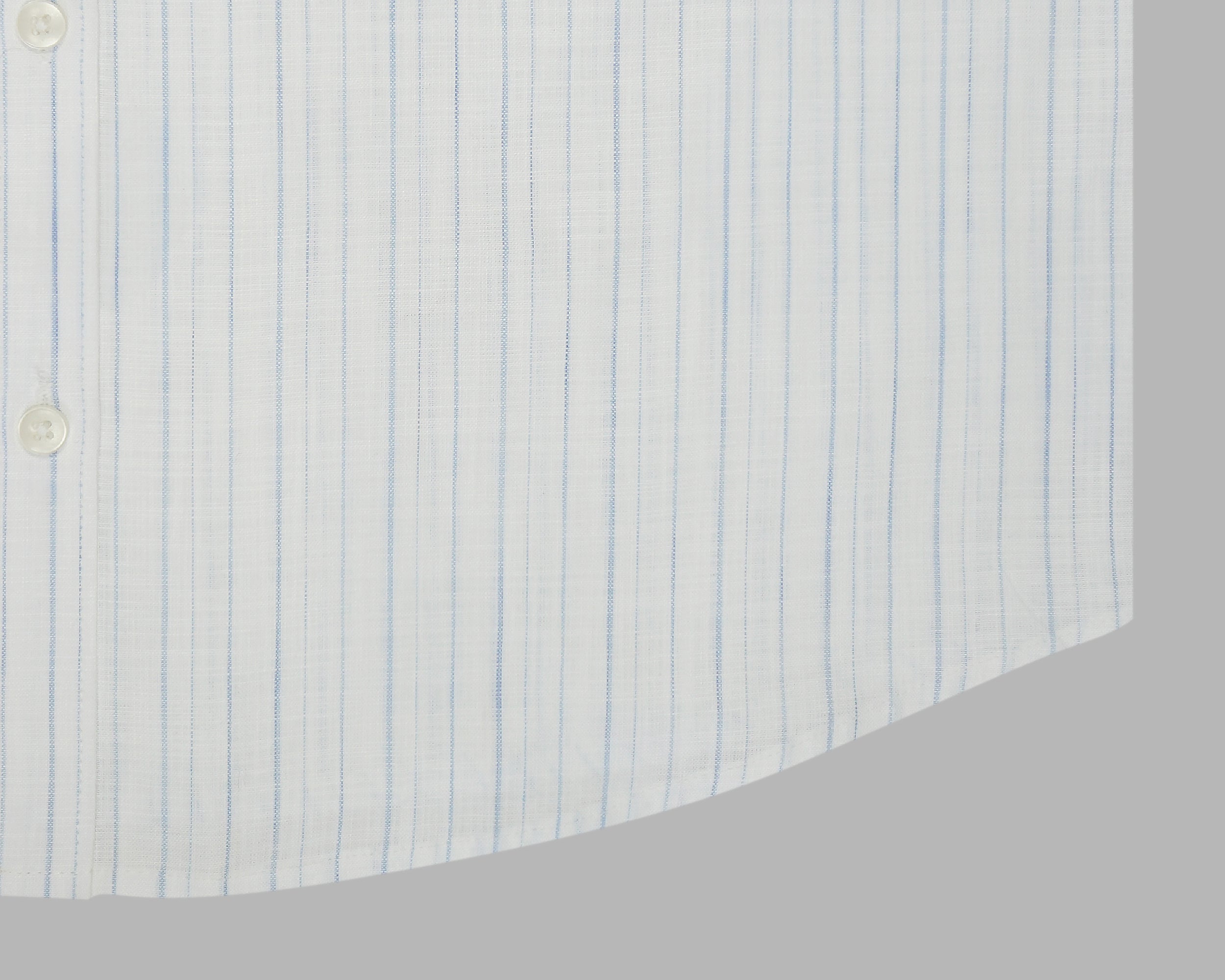 Men's Cotton Linen Striped Half Sleeves Shirt (Blue)