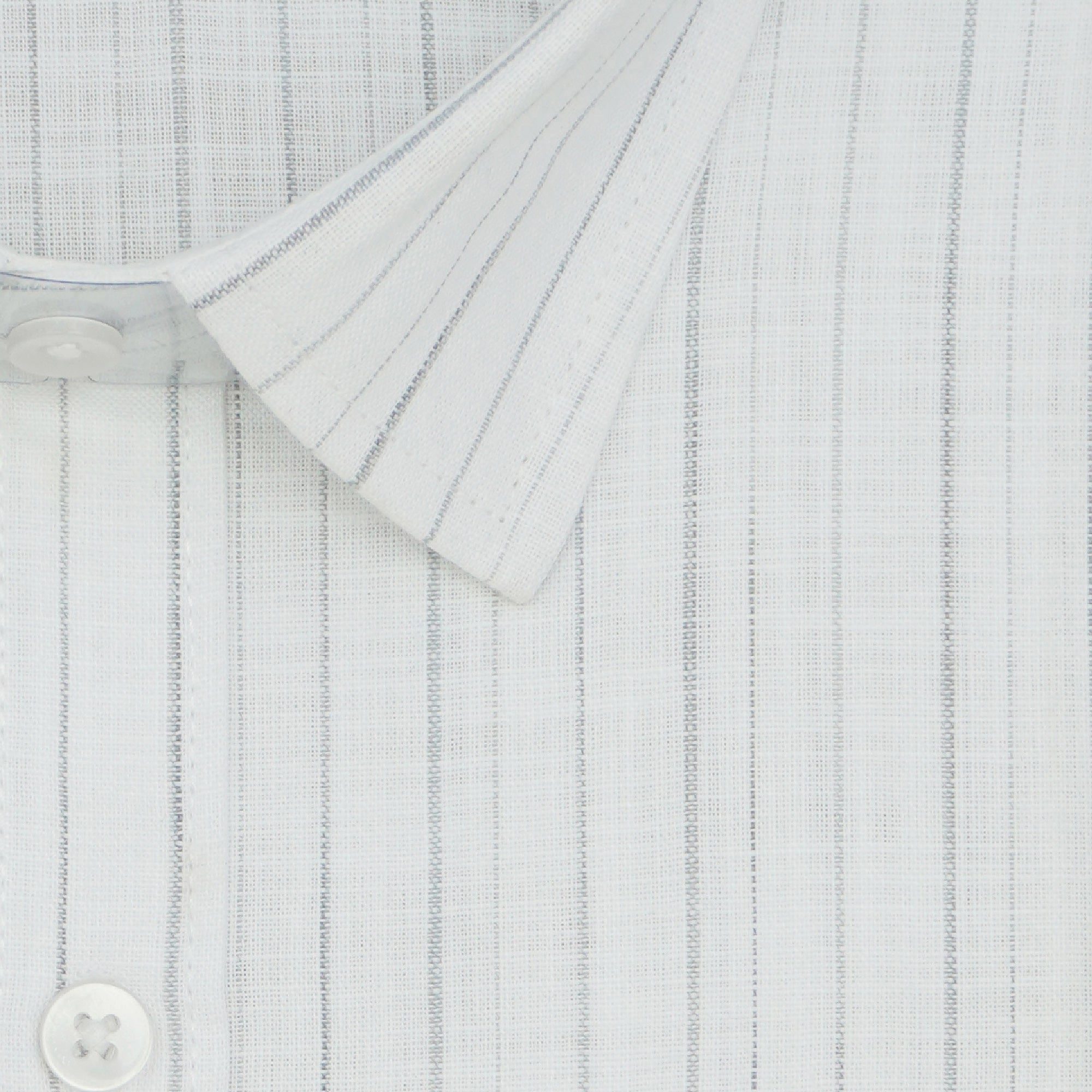 Men's Cotton Linen Striped Half Sleeves Shirts (Grey)