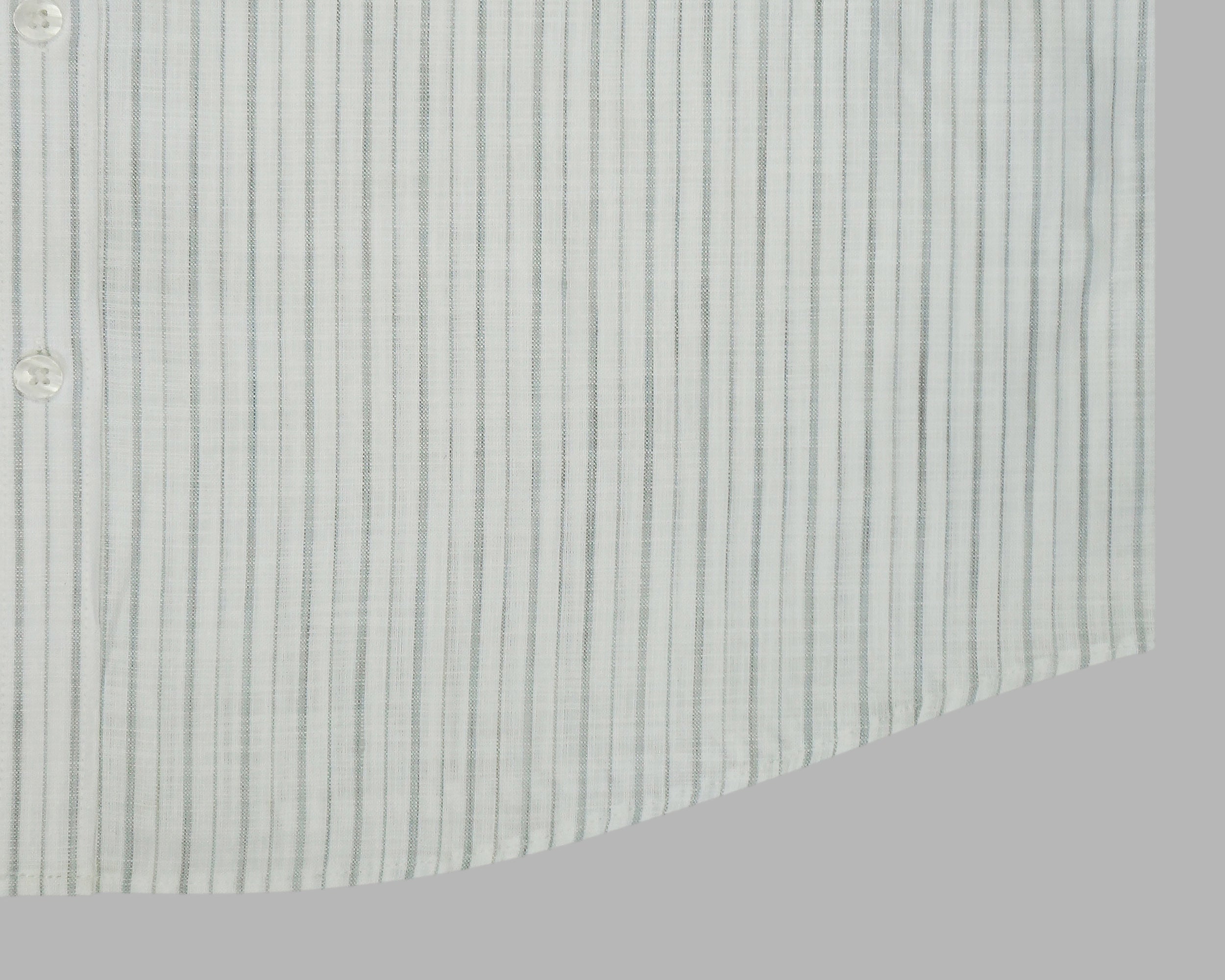 Men's 100% Cotton Striped Half Sleeves Shirt (Grey)