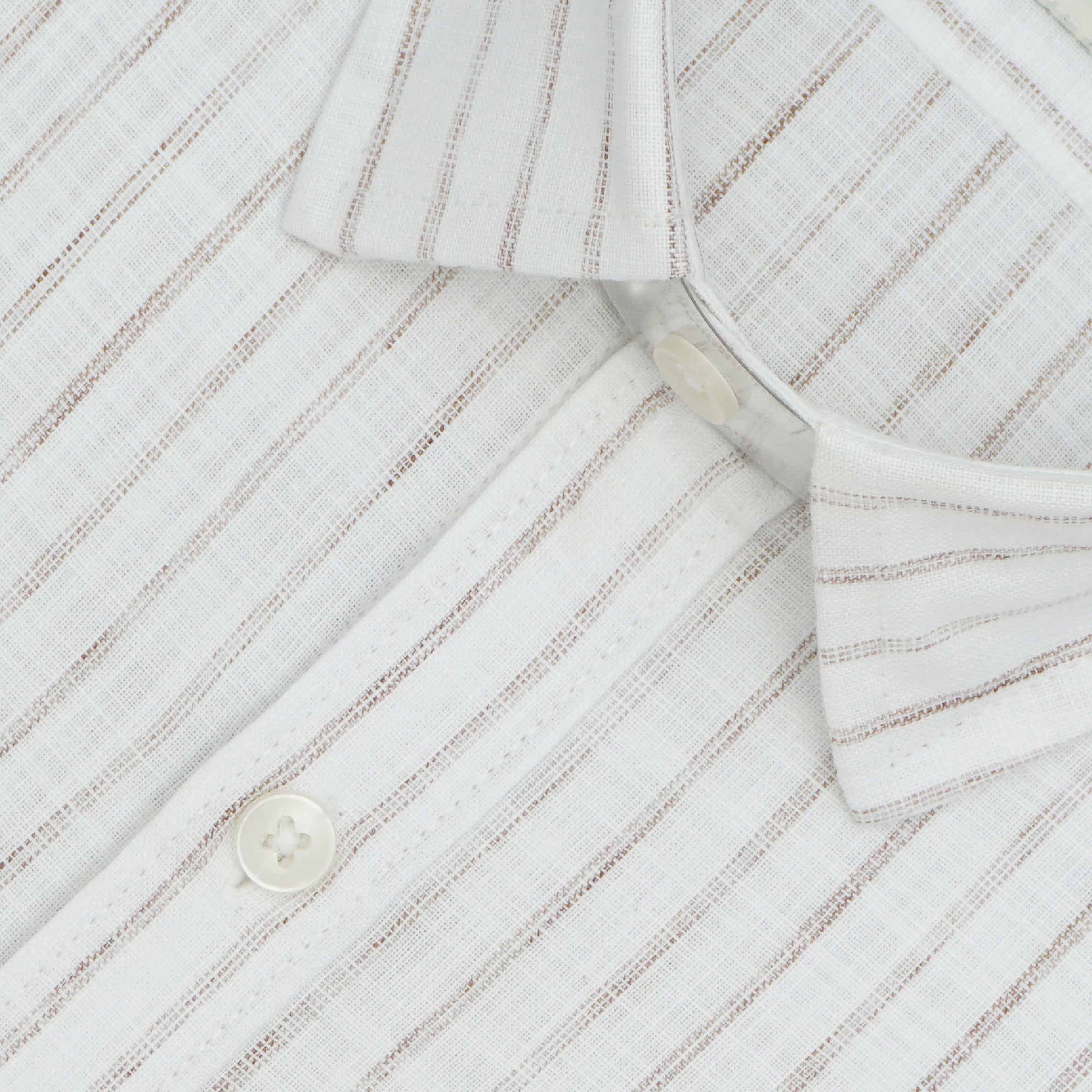 Men's 100% Cotton Striped Half Sleeves Shirt (Brown)