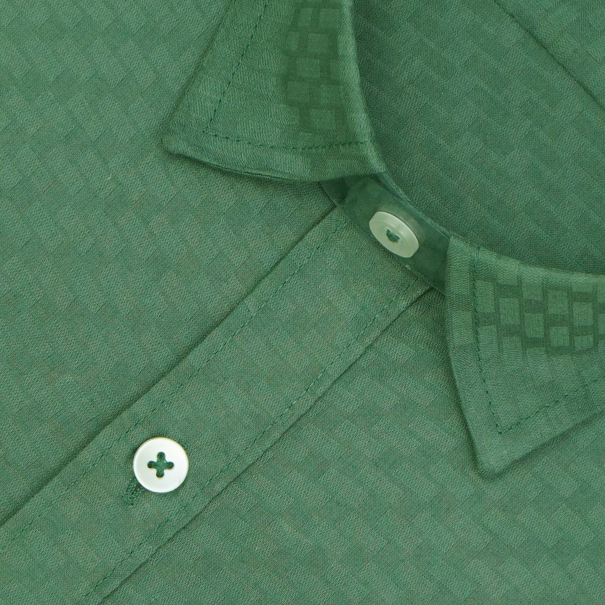 Men's 100% Cotton Self Design Half Sleeves Shirt (Green)