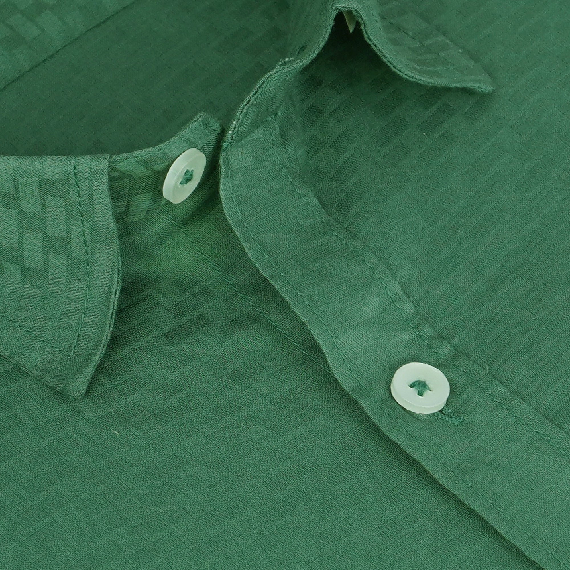 Men's 100% Cotton Self Design Half Sleeves Shirt (Green)
