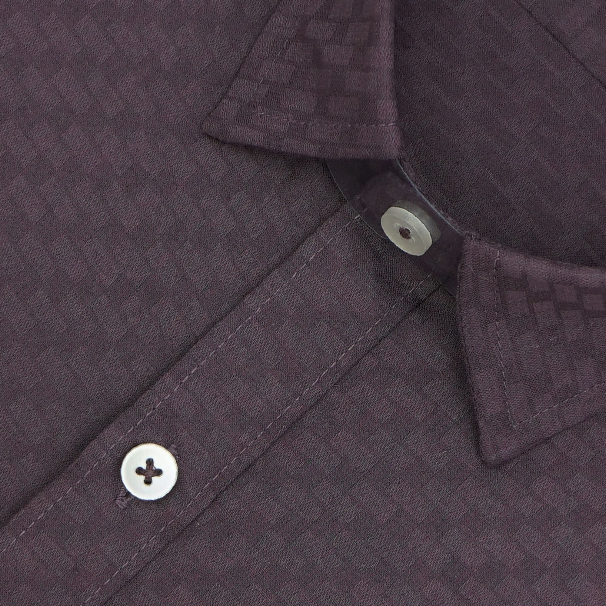 Men's 100% Cotton Self Design Half Sleeves Shirt (Wine)