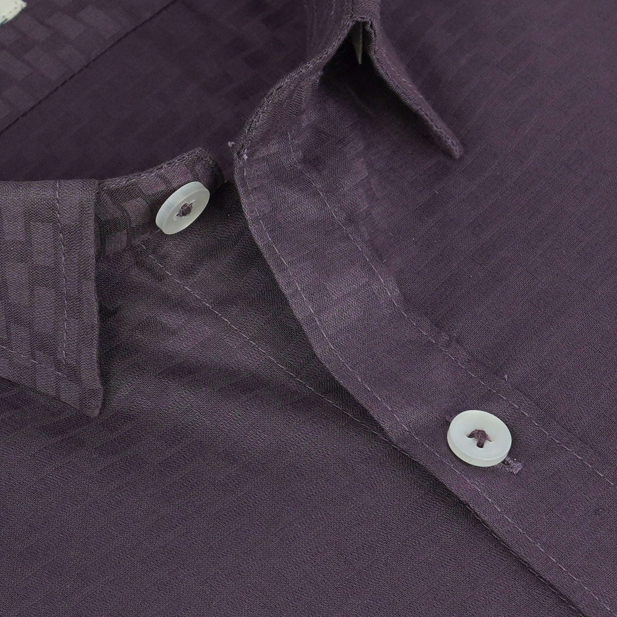 Men's 100% Cotton Self Design Half Sleeves Shirt (Wine)