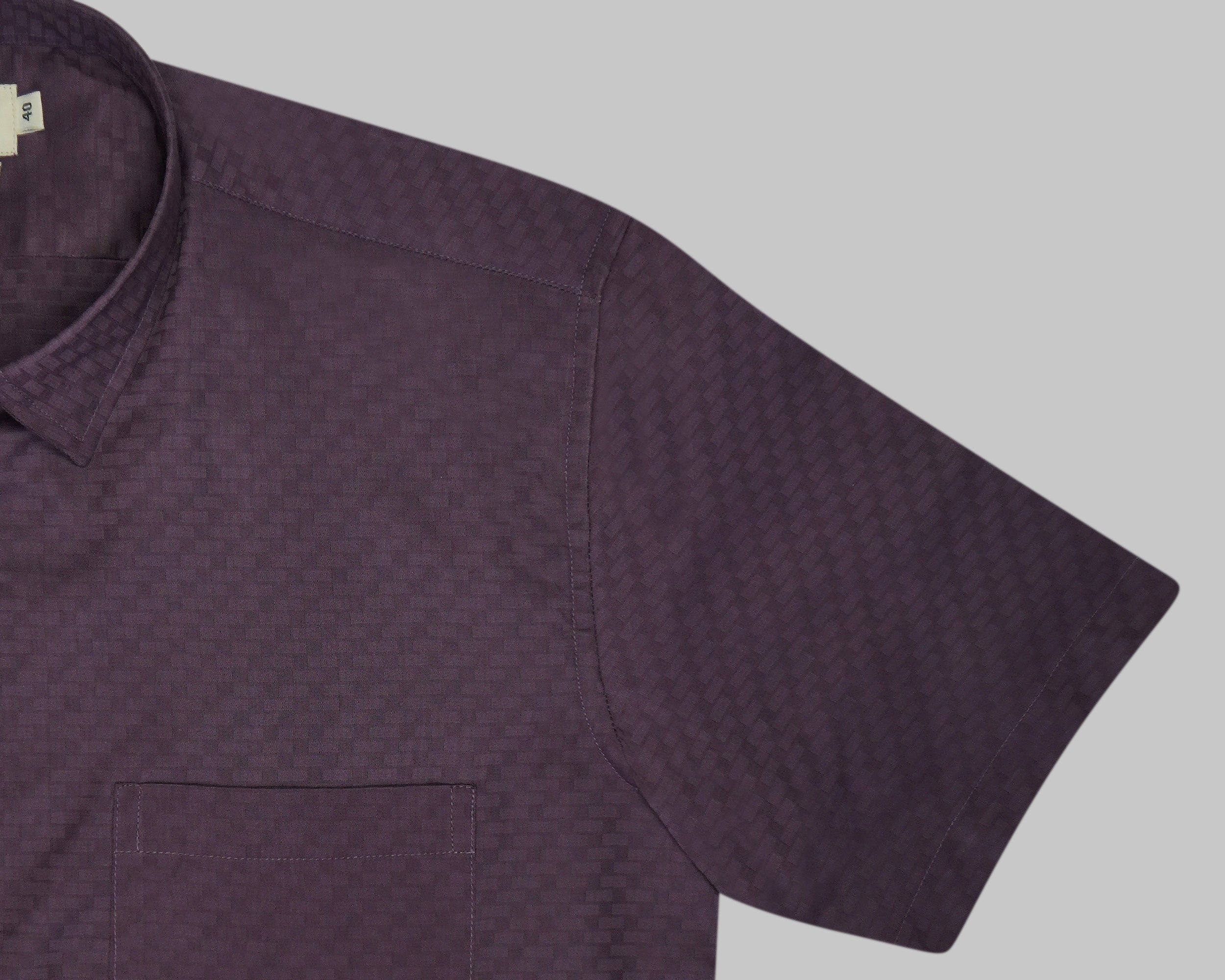 Men's 100% Cotton Self Design Half Sleeves Shirt (Wine)