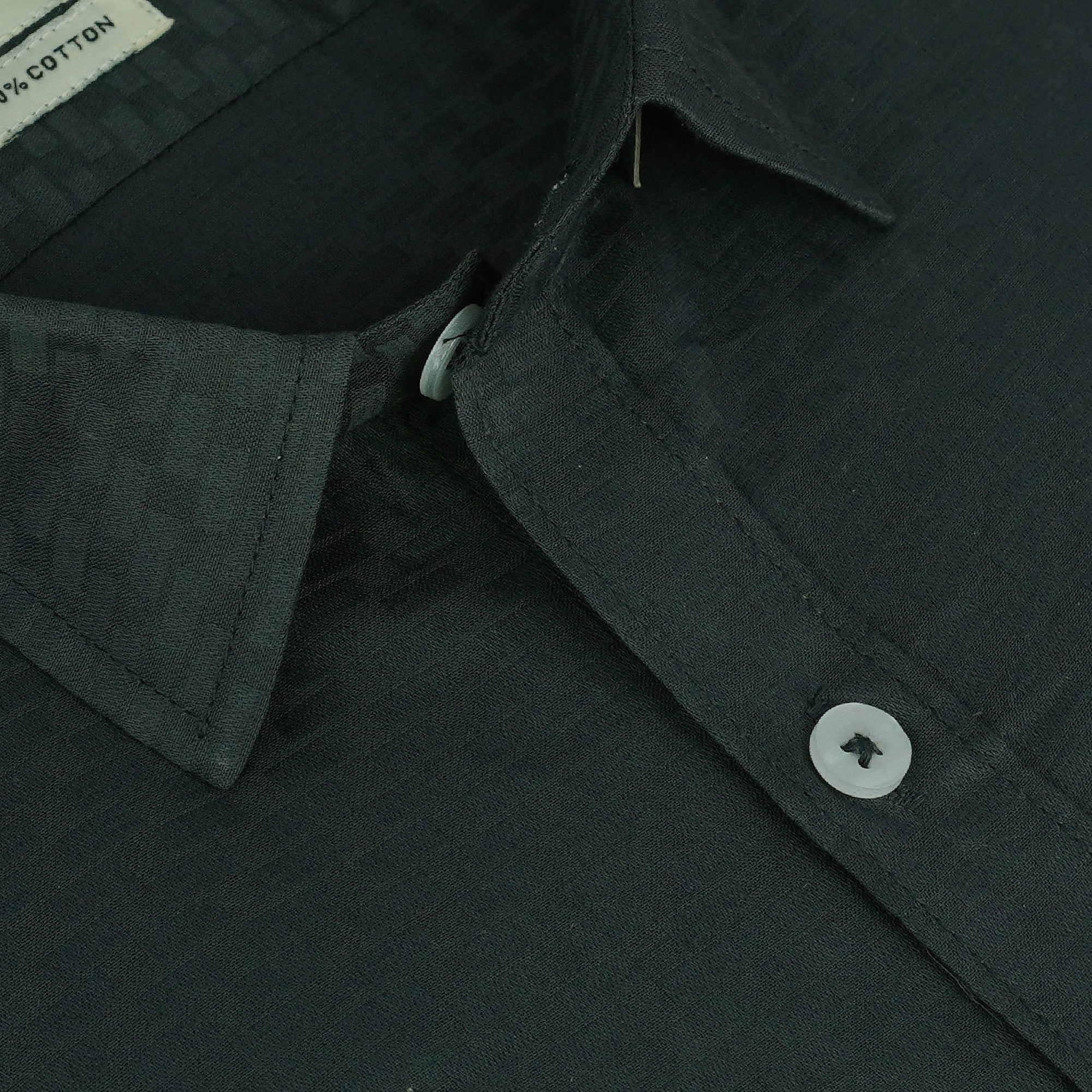 Men's 100% Cotton Geometric Printed Half Sleeves Shirt (Grey)