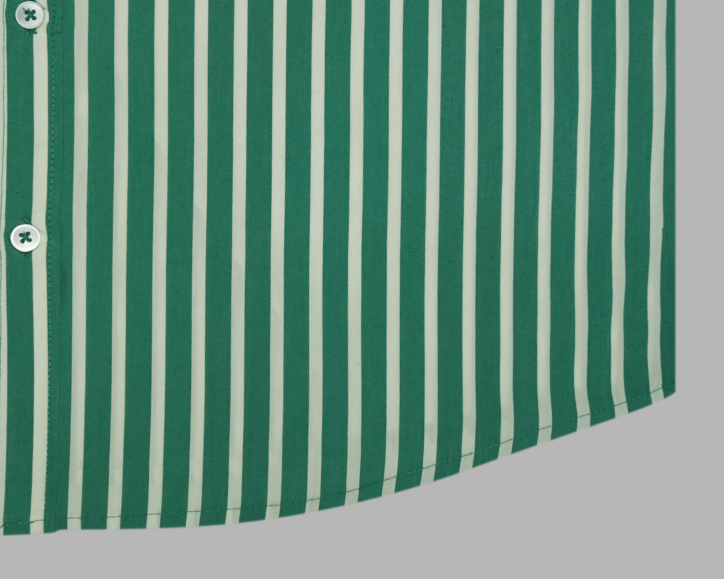 Men's 100% Cotton Striped Half Sleeves Shirts (Green)