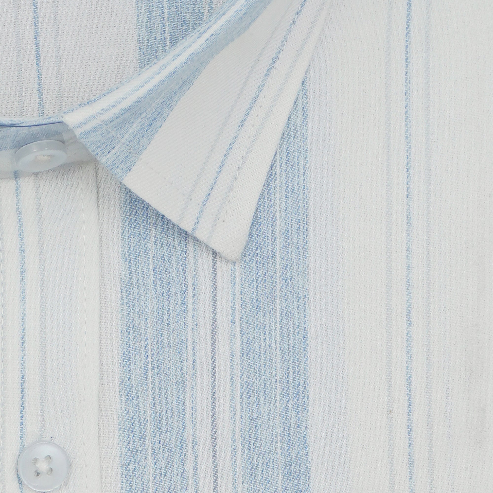 Men's 100% Cotton Striped Half Sleeves Shirts (Blue)