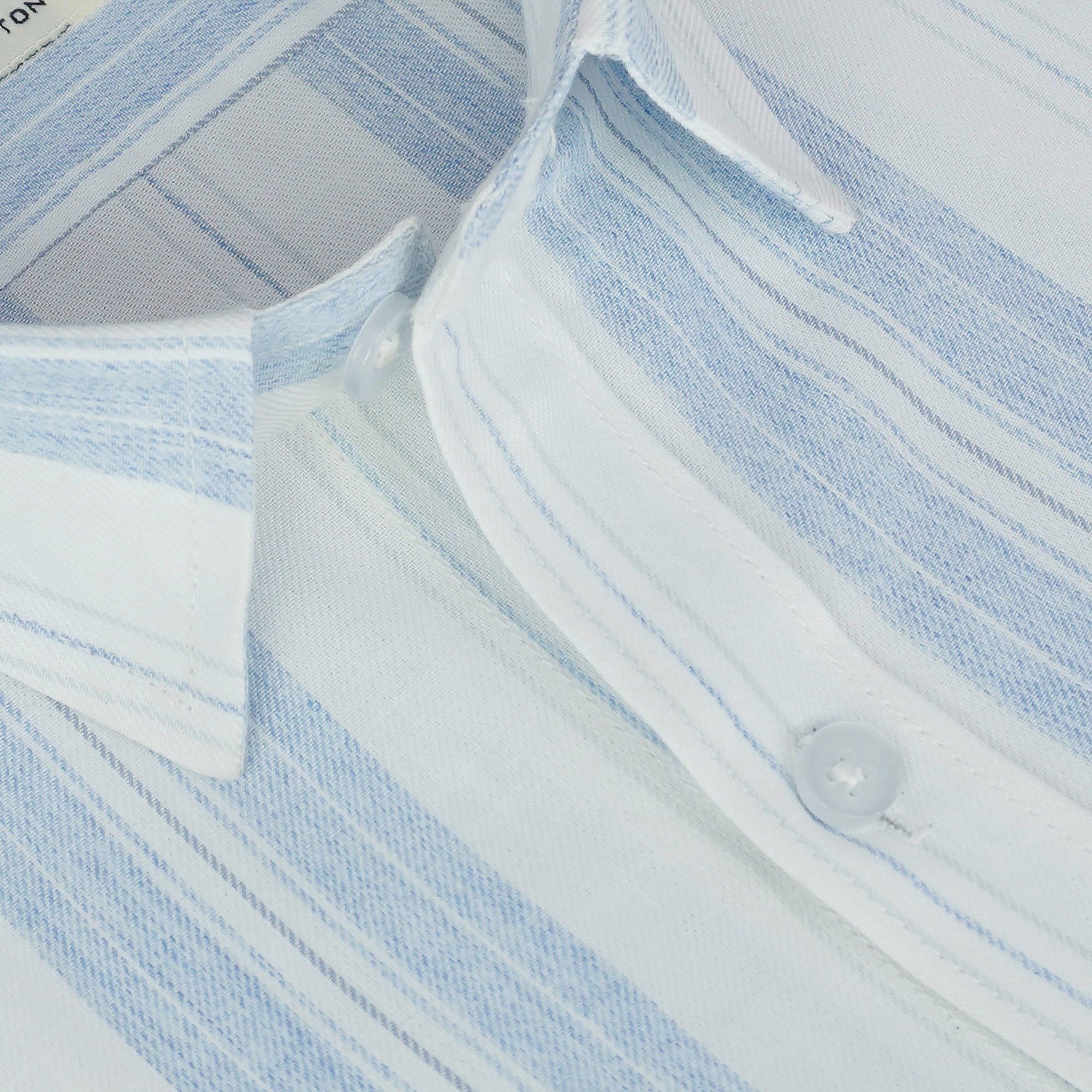 Men's 100% Cotton Striped Half Sleeves Shirts (Blue)