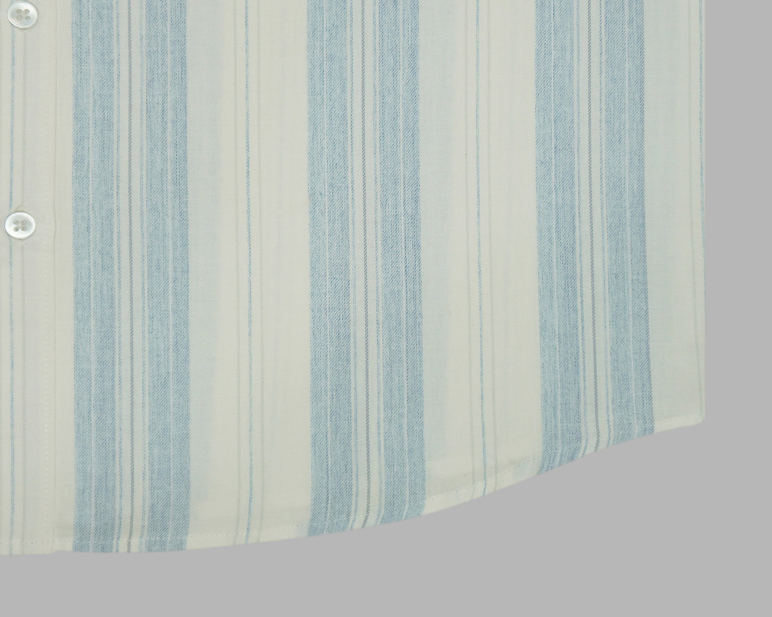 Men's 100% Cotton Striped Half Sleeves Shirts (Blue)