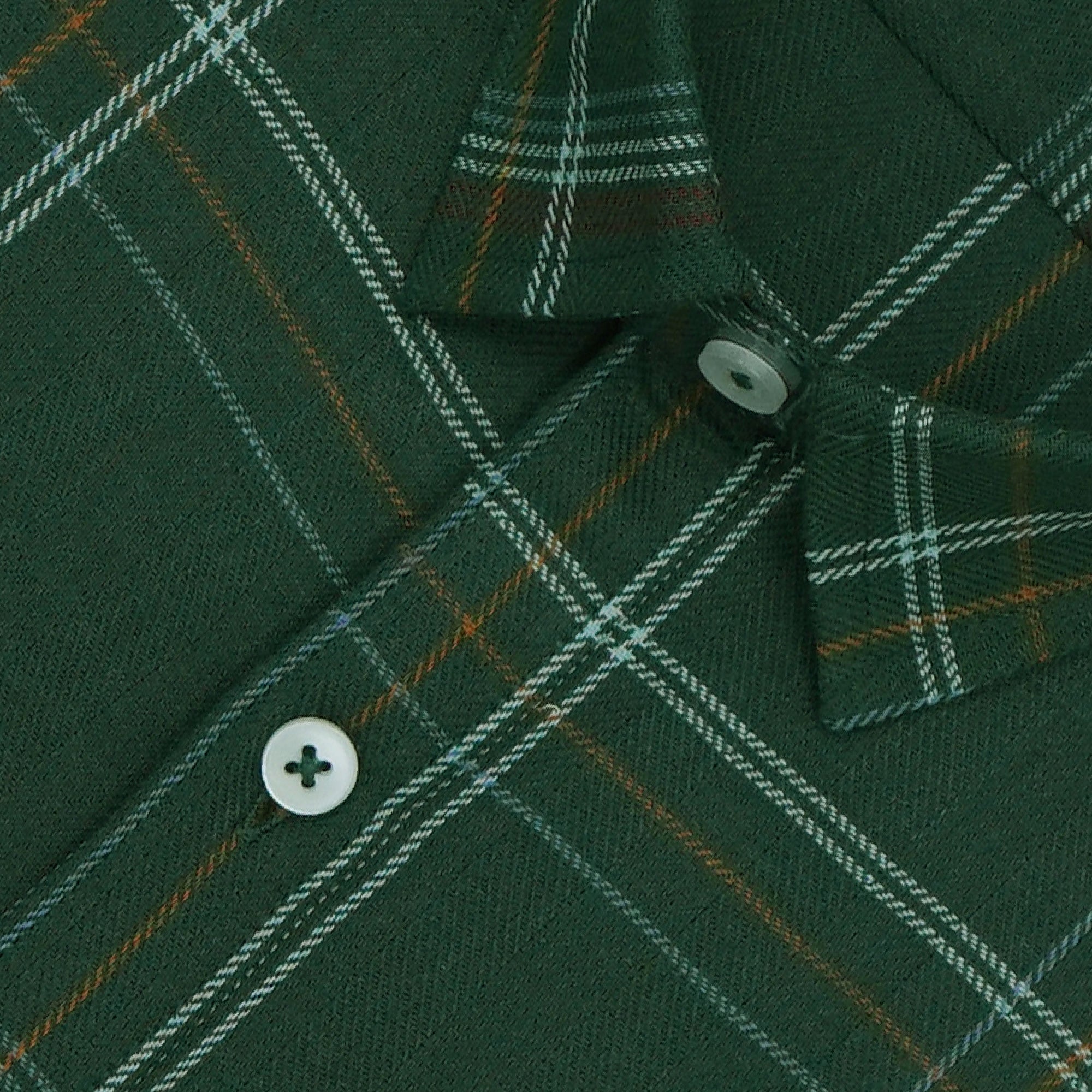 Men's 100% Cotton Checkered Half Sleeves Shirts (Green)