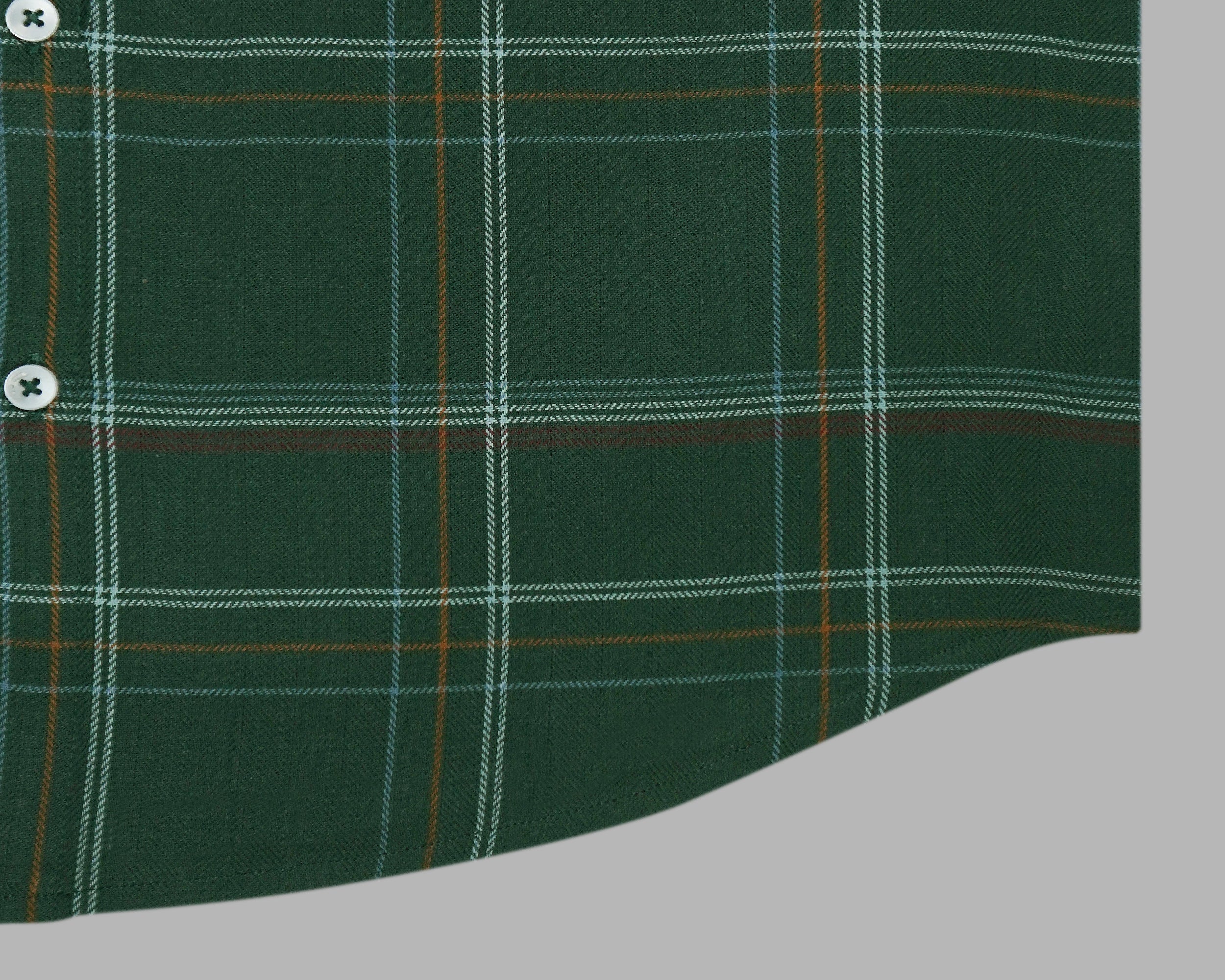 Men's 100% Cotton Checkered Half Sleeves Shirts (Green)