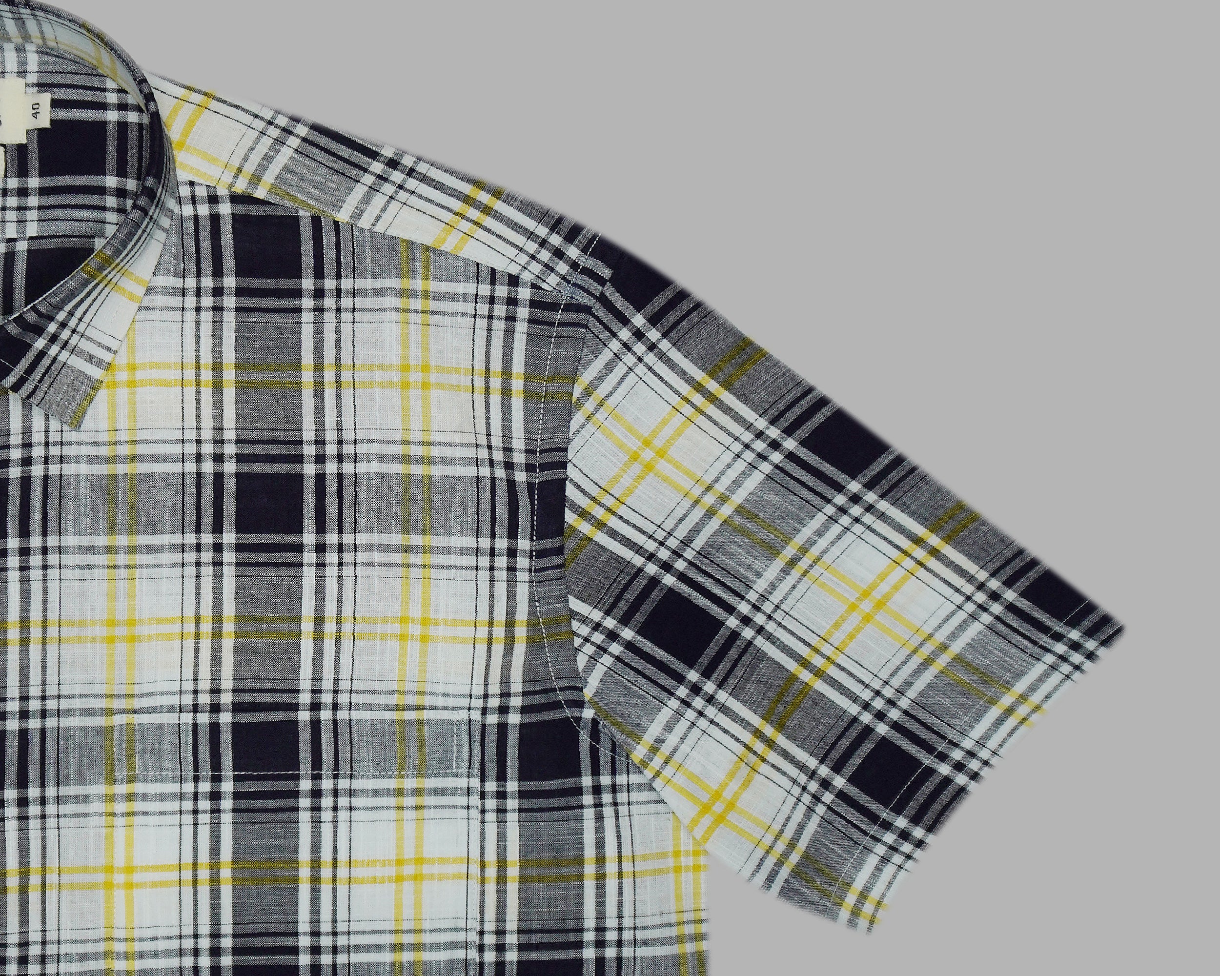 Men's Cotton Linen Checkered Half Sleeves Shirts (Multicolor)