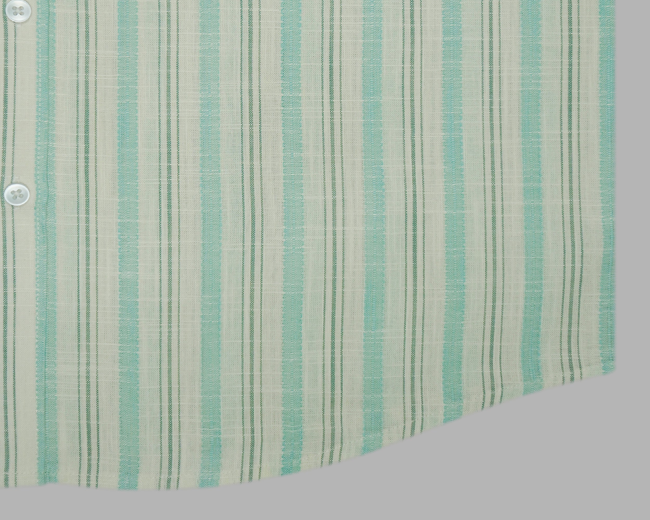 Men's Cotton Linen Striped Half Sleeves Shirts (Sea green)
