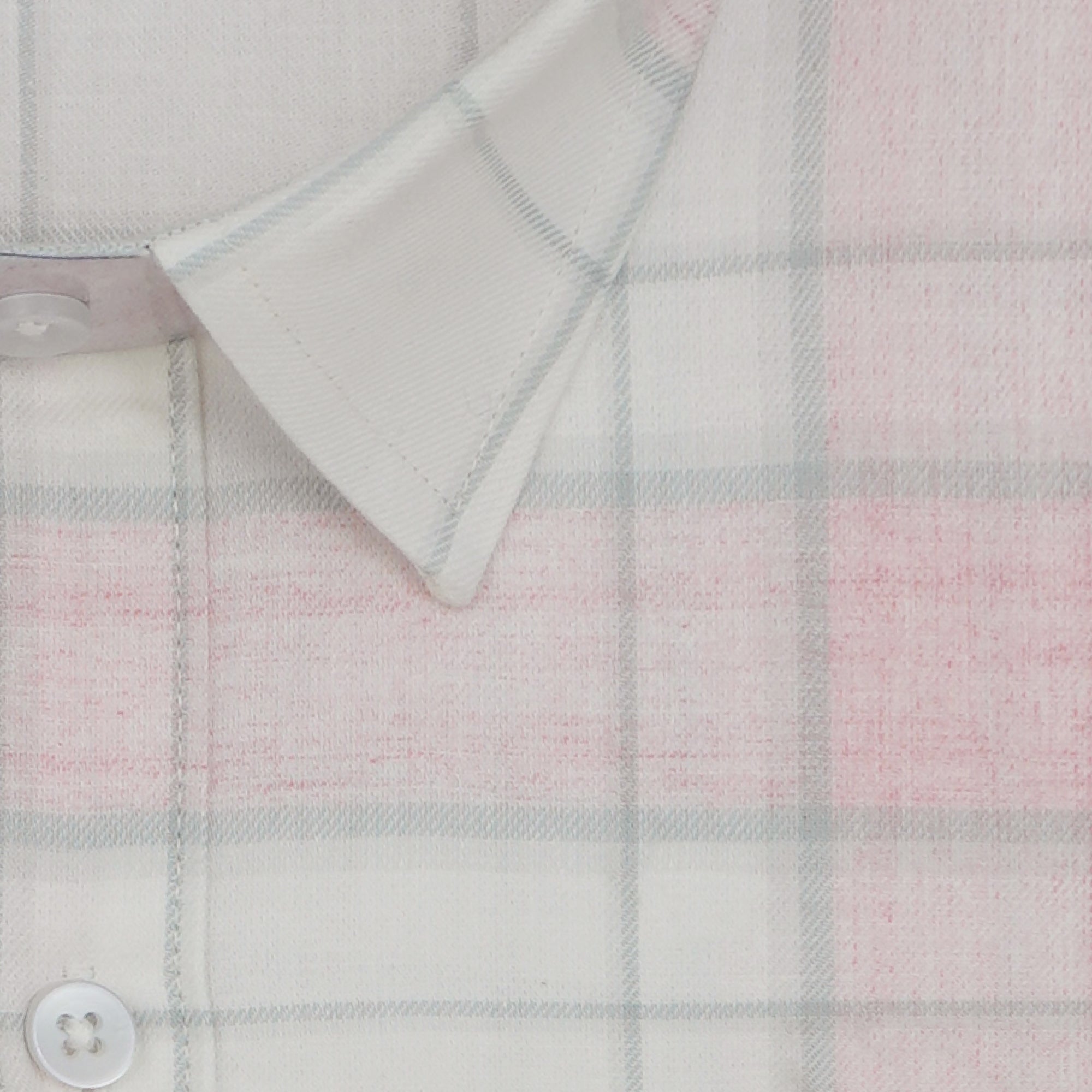 Men's Cotton Linen Checkered Half Sleeves Shirts (Pink)