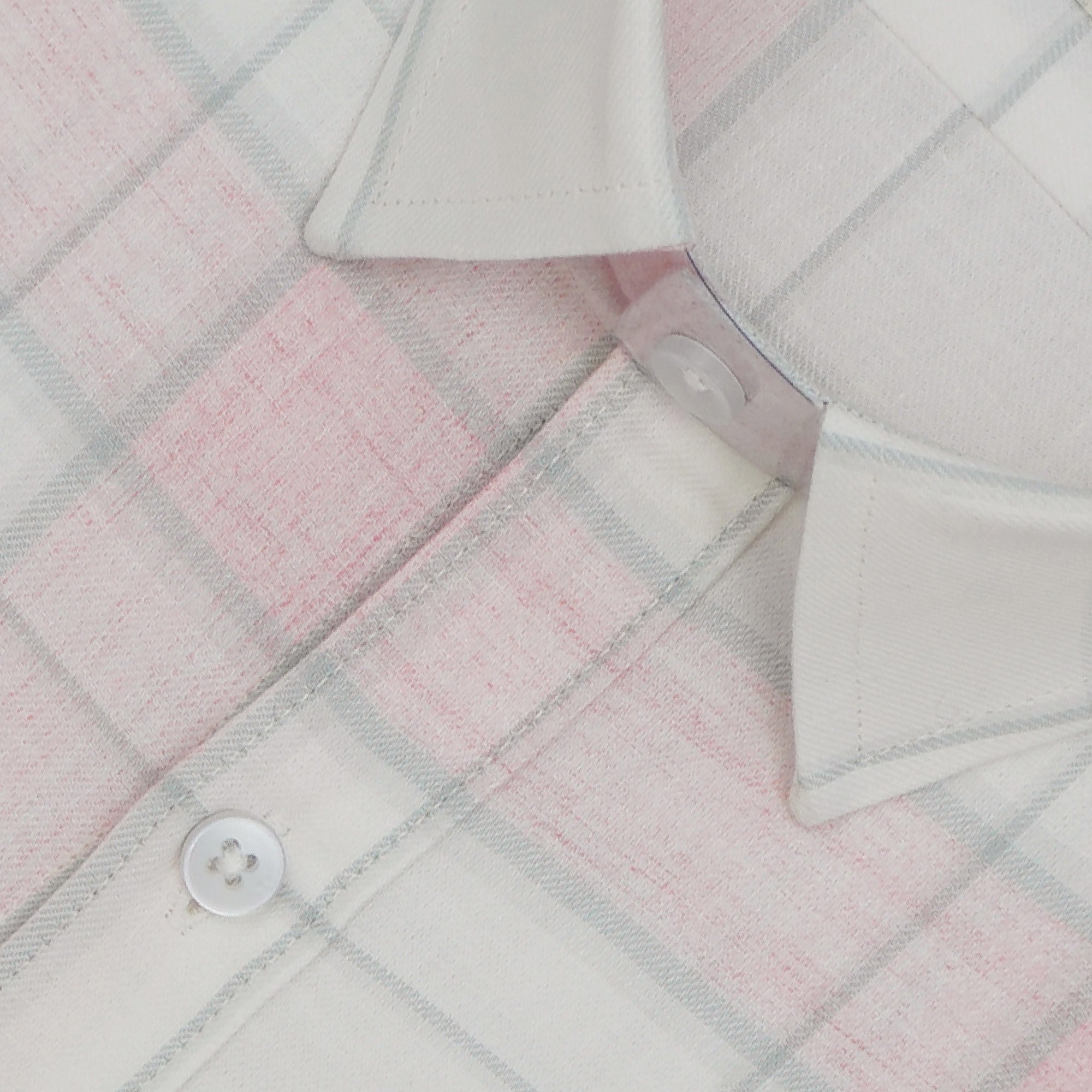 Men's Cotton Linen Checkered Half Sleeves Shirts (Pink)