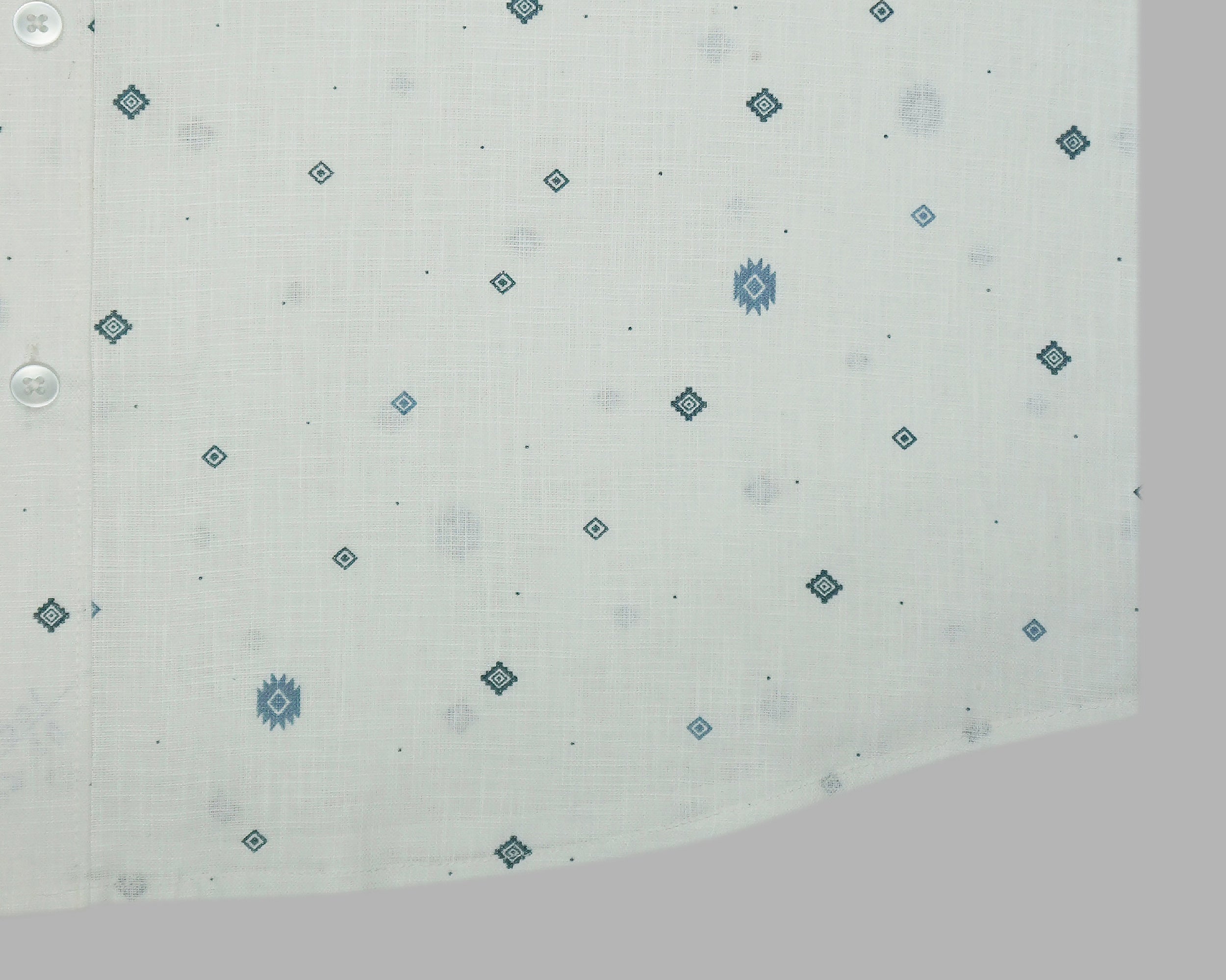 Men's Cotton Linen Printed Half Sleeves Shirts (Blue)
