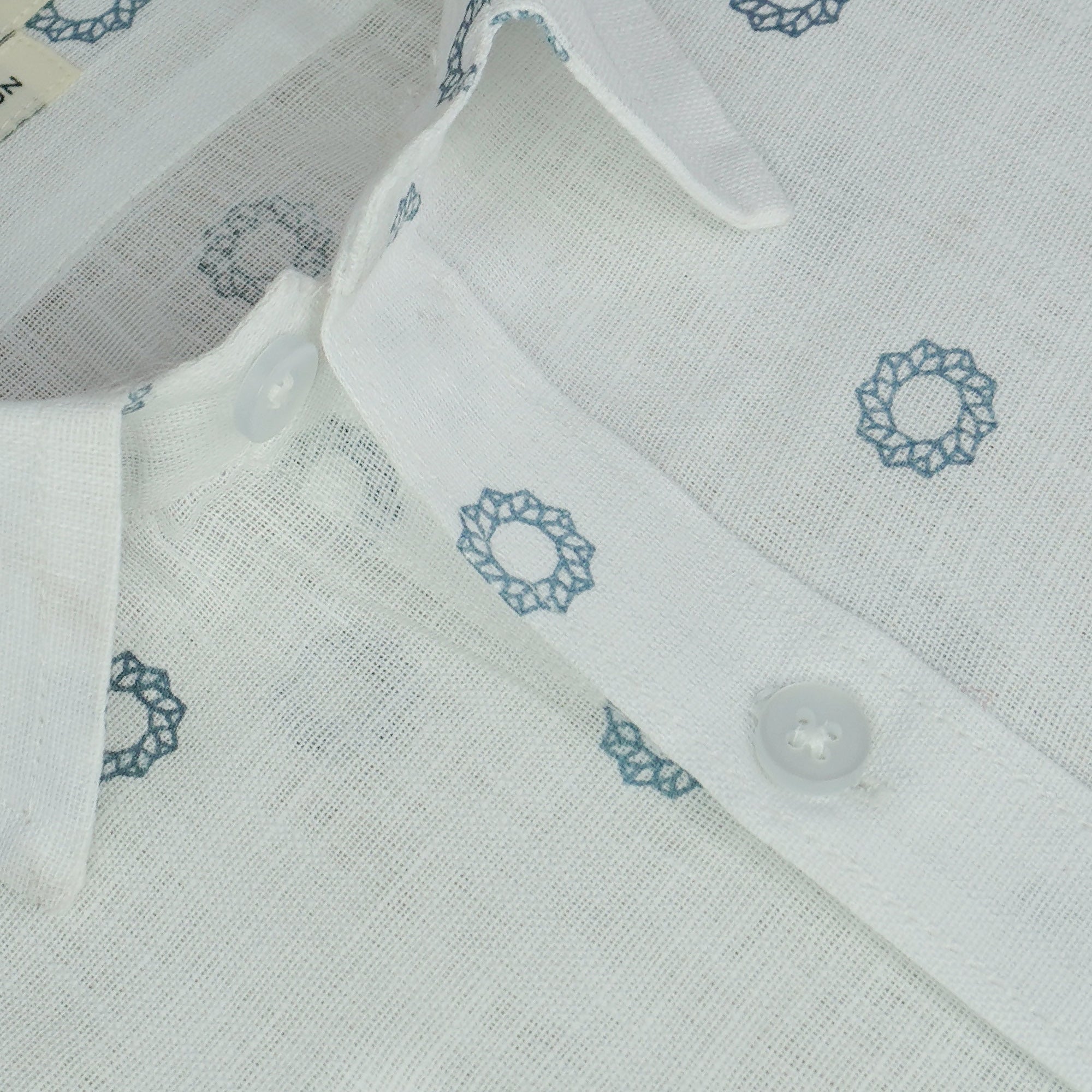 Men's Cotton Linen Printed Half Sleeves Shirts (Grey)